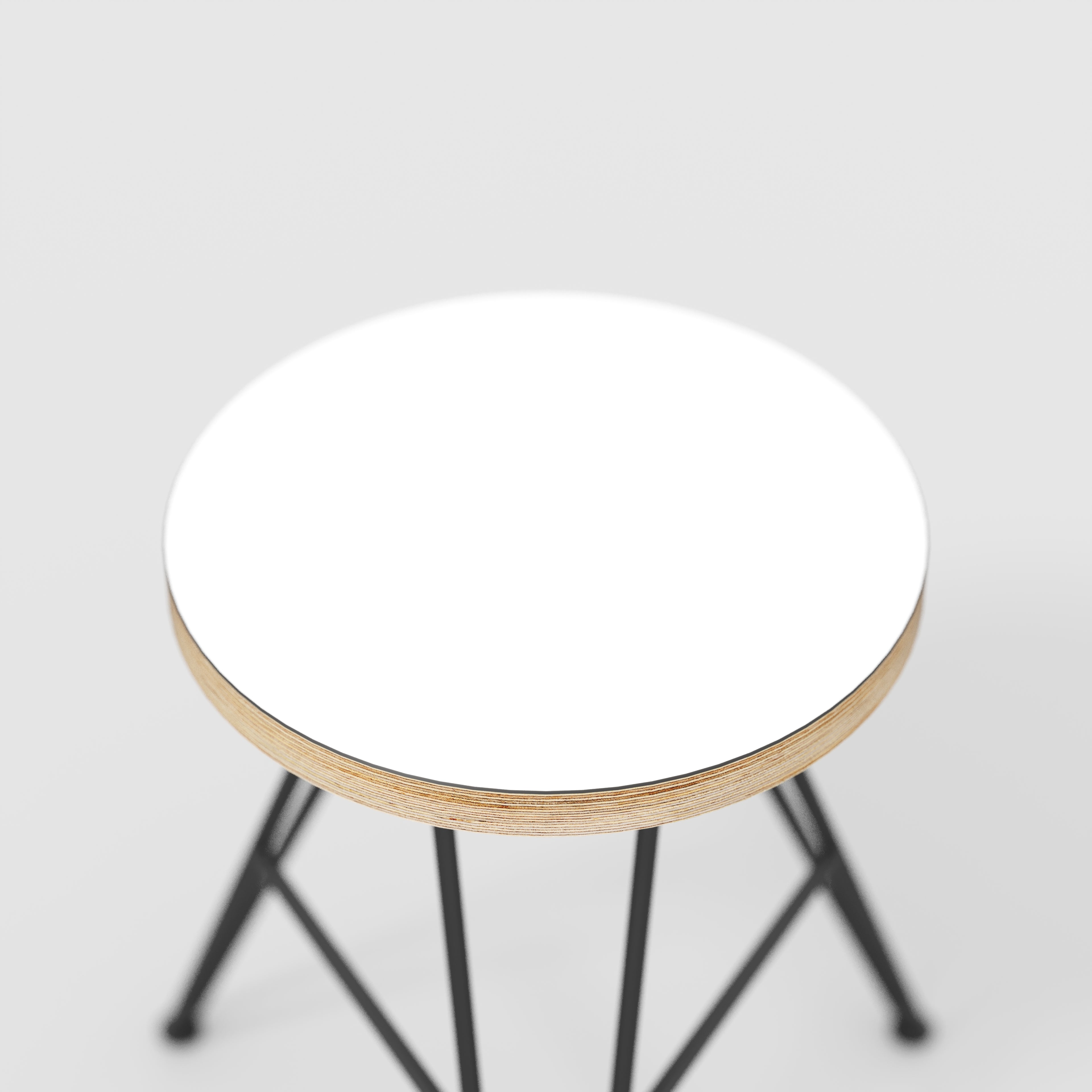 Stool with Black Hairpin Base - Formica White