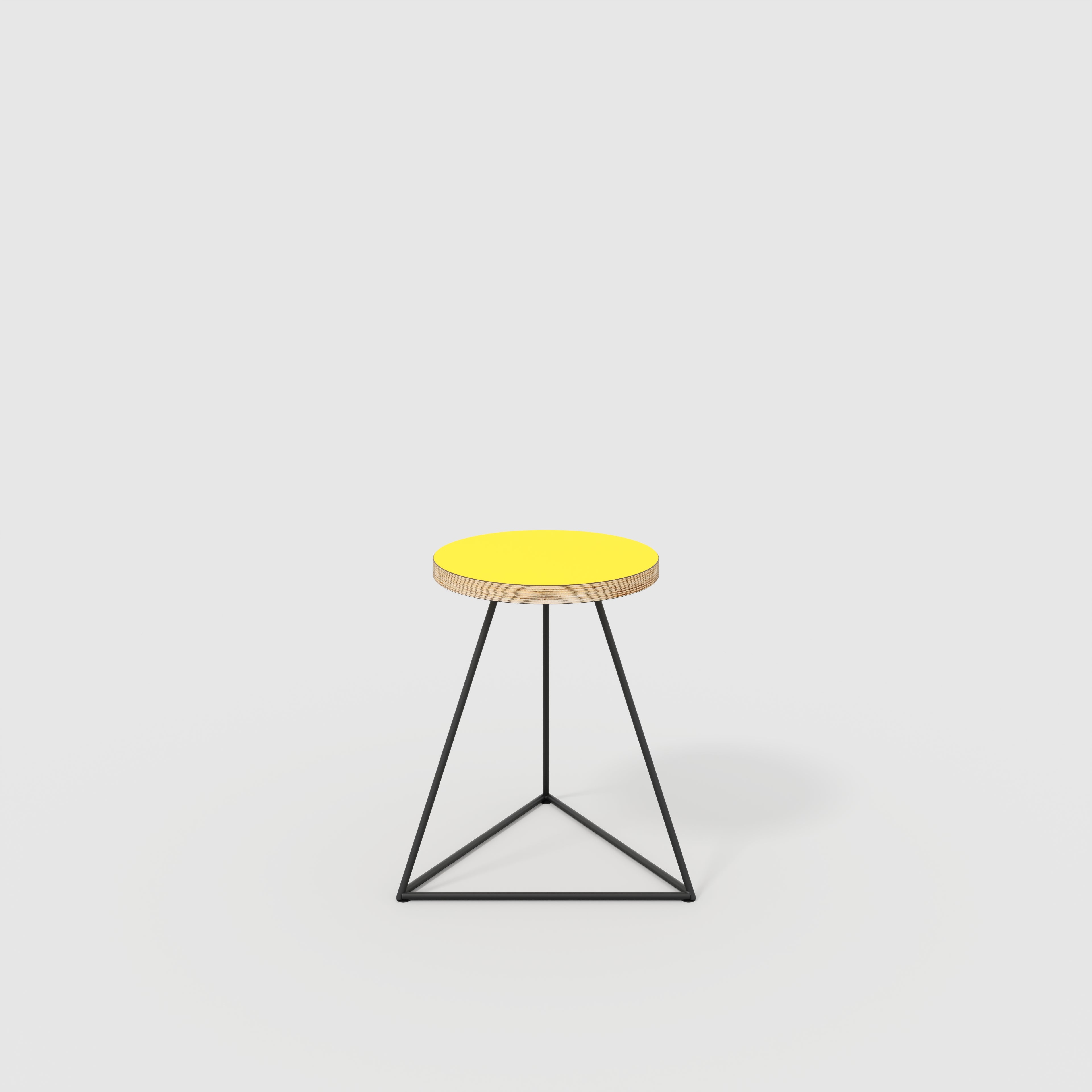 Stool with Black Prism Base - Formica Chrome Yellow