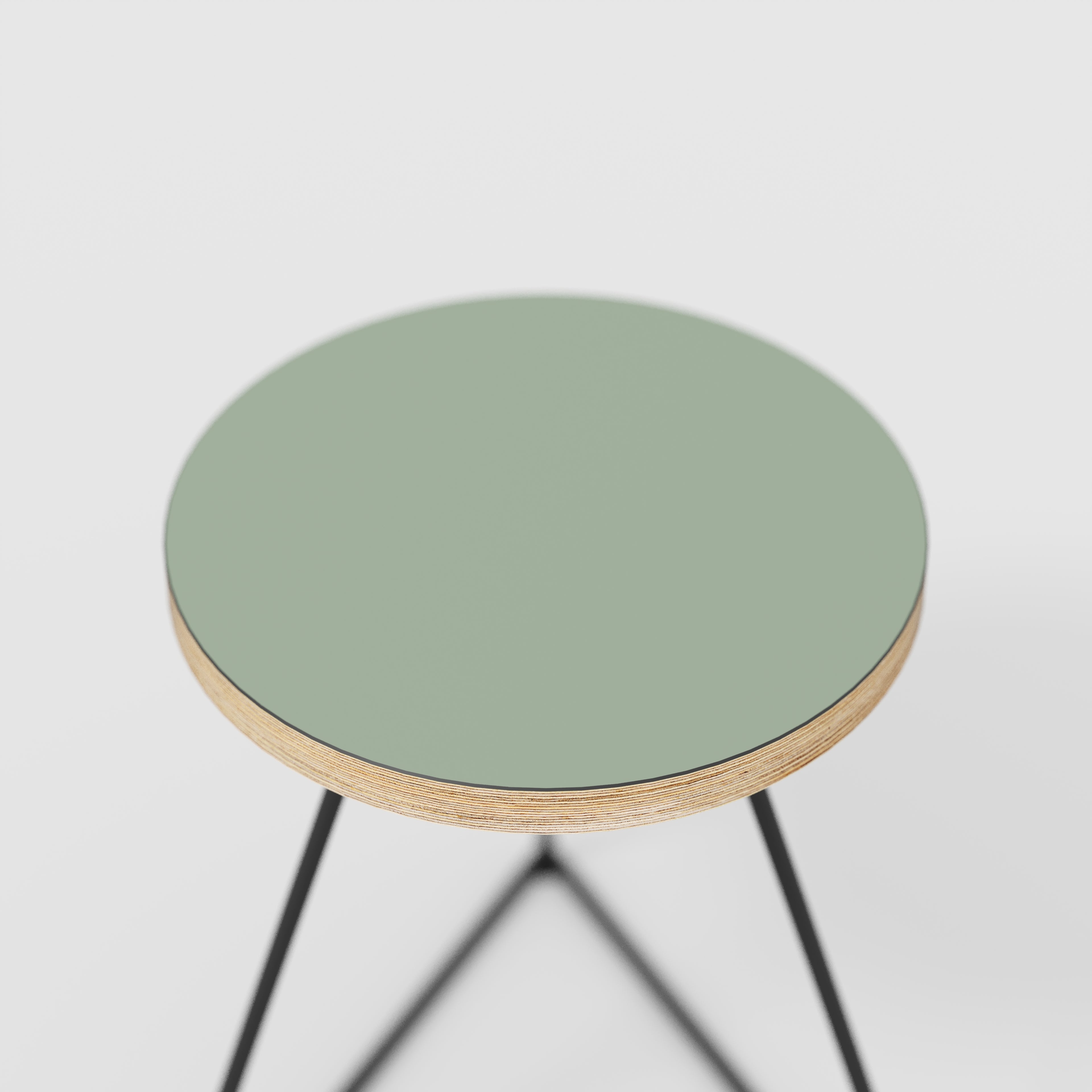 Stool with Black Prism Base - Formica Green Slate