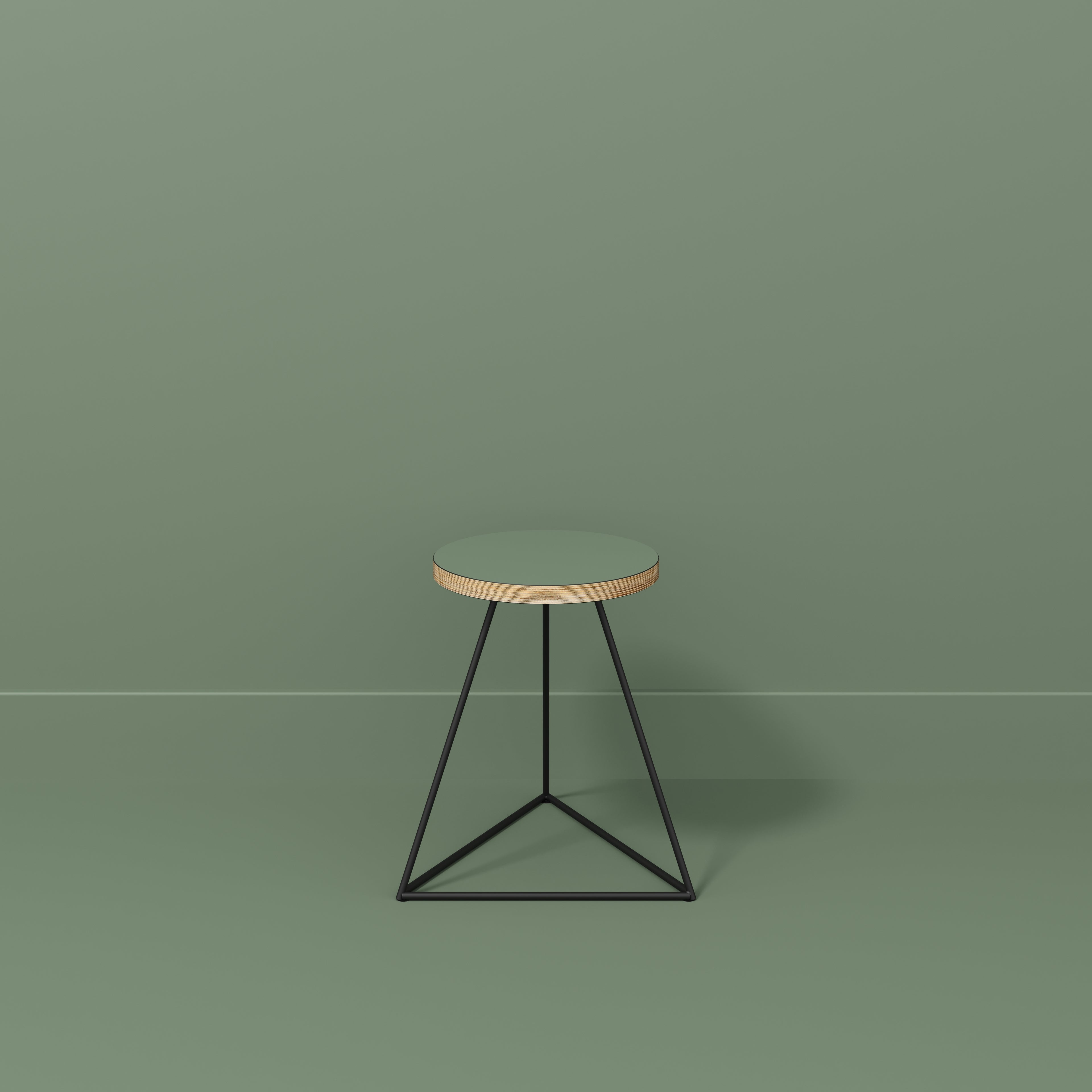 Stool with Black Prism Base - Formica Green Slate