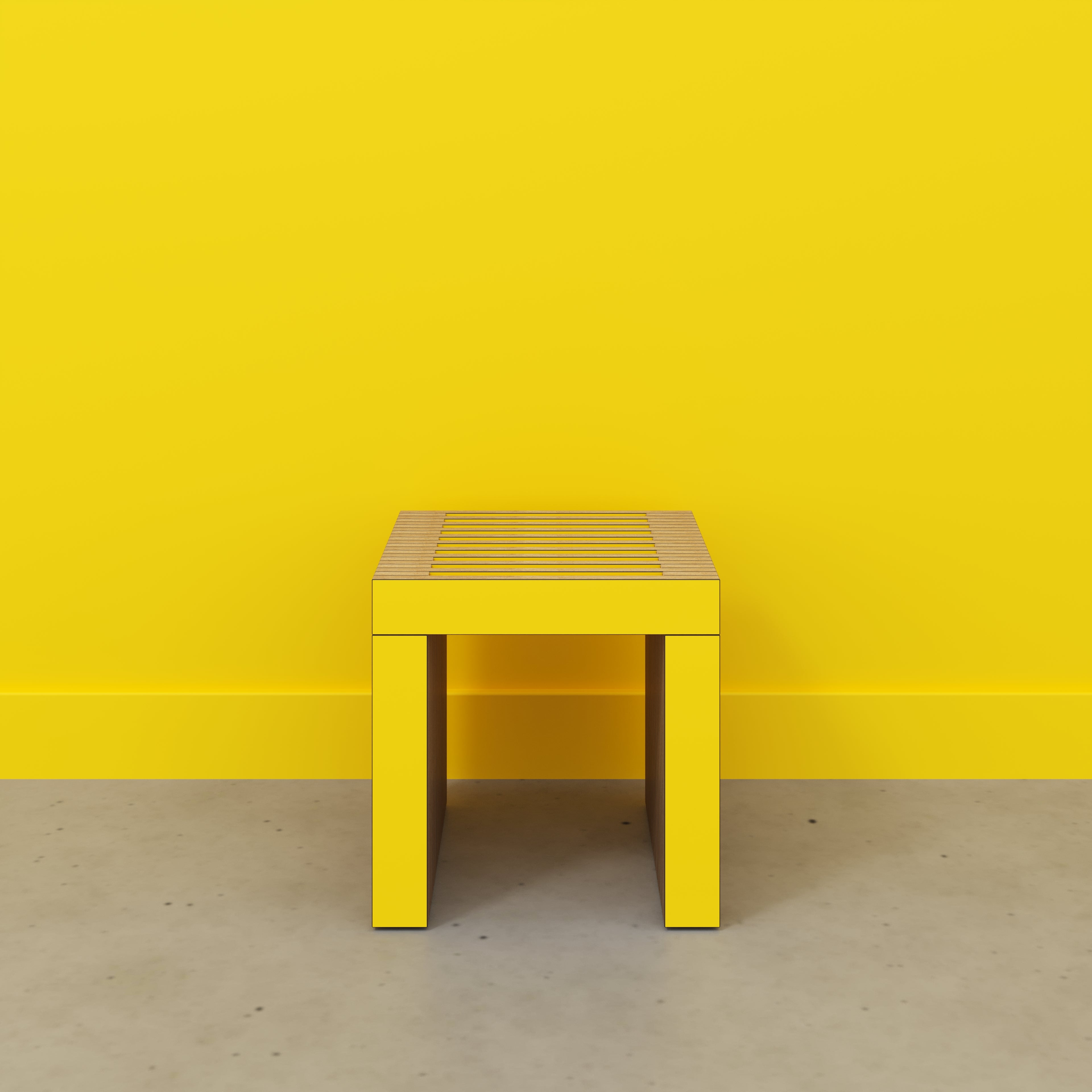 Stool with Slats - Formica Chrome Yellow - 450(w) x 410(d) x 450(h)