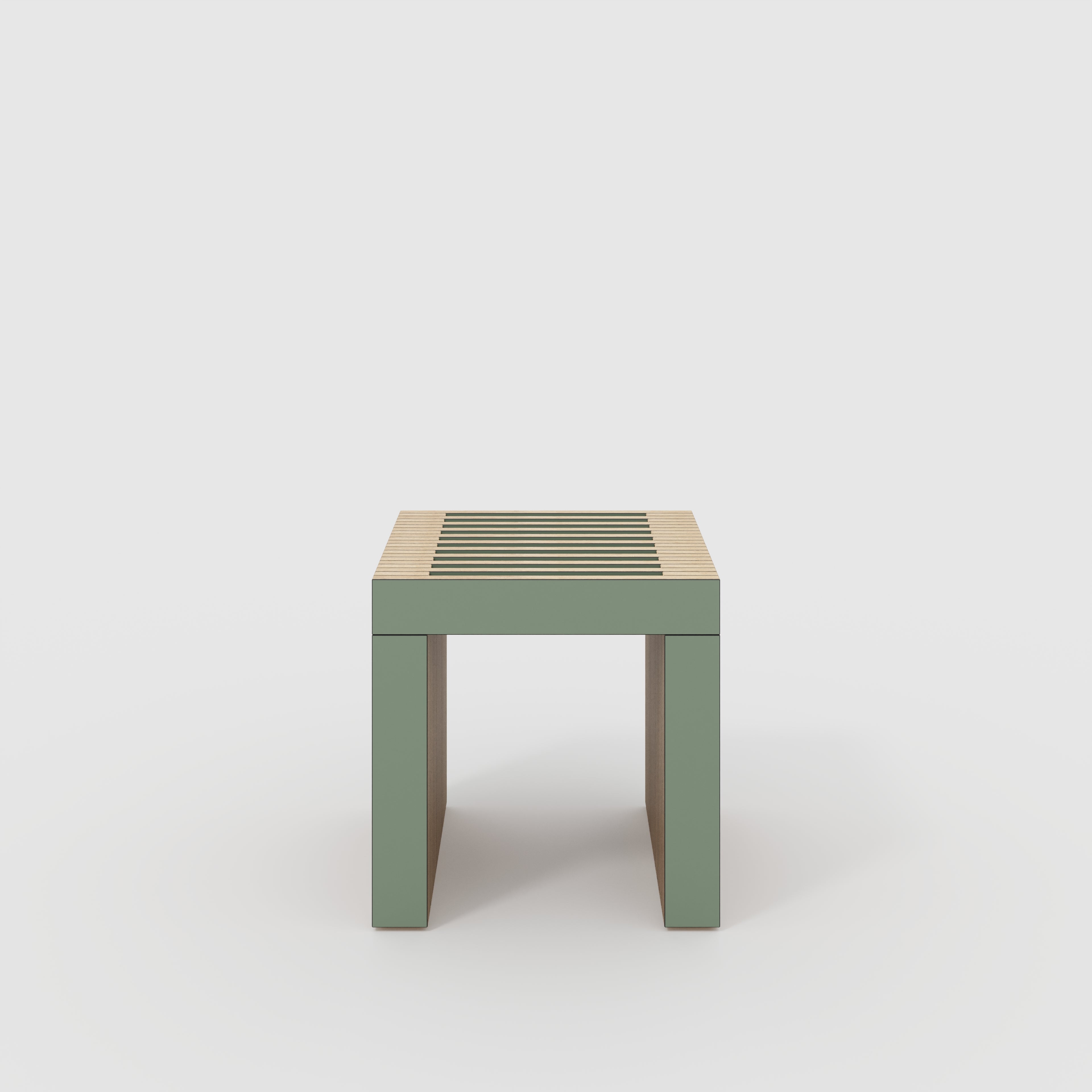 Stool with Slats - Formica Green Slate - 450(w) x 410(d) x 450(h)