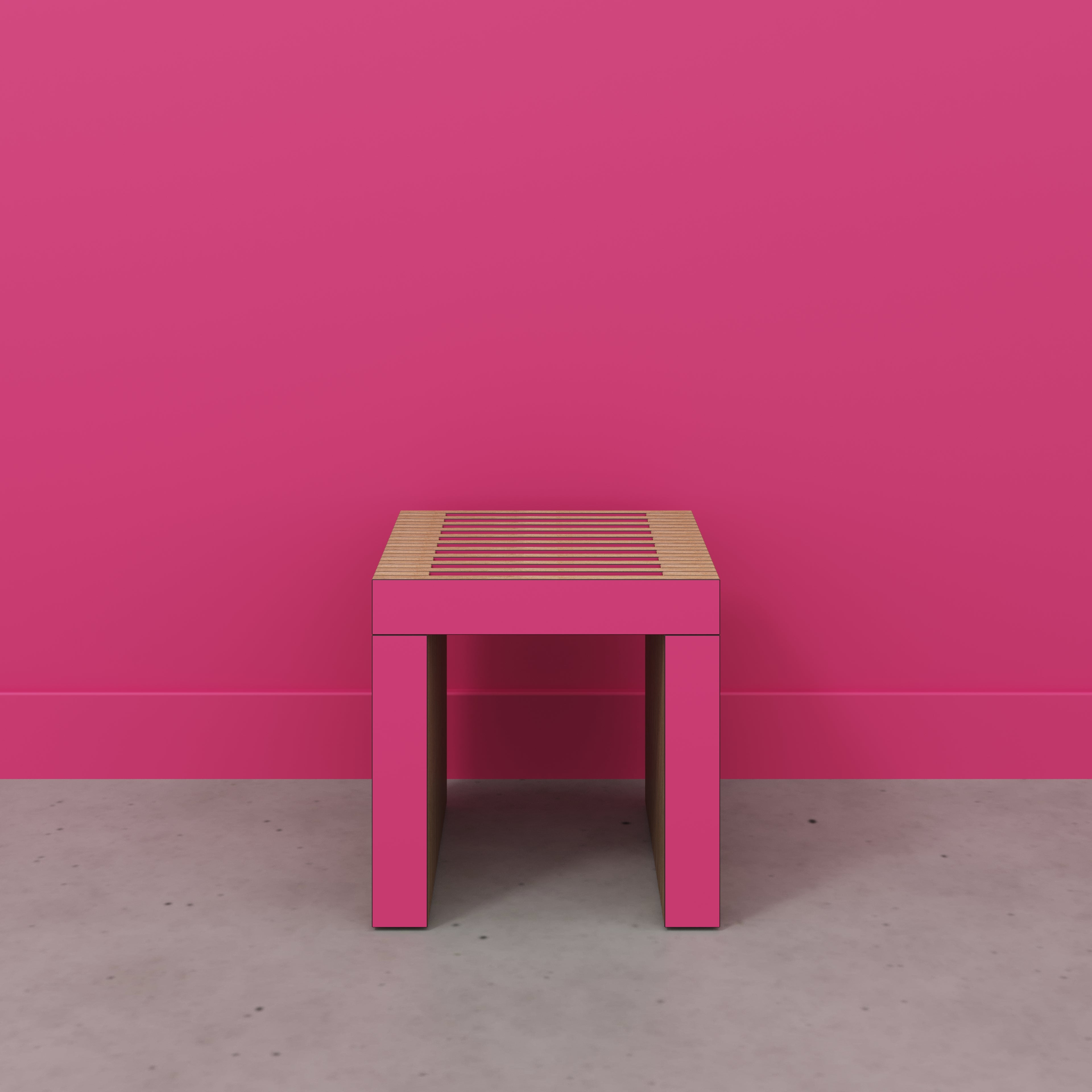 Stool with Slats - Formica Juicy Pink - 450(w) x 410(d) x 450(h)