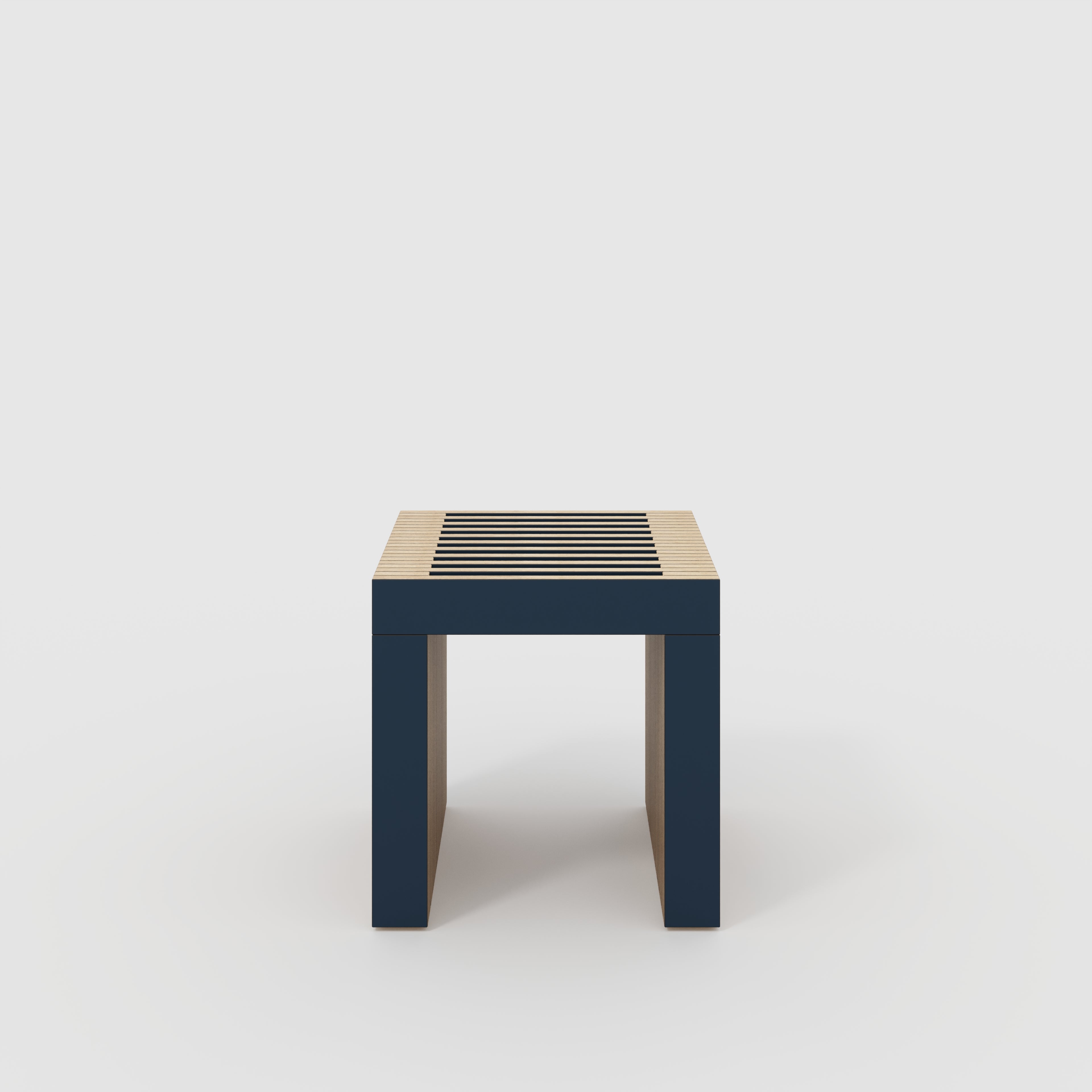 Stool with Slats - Formica Night Sea Blue - 450(w) x 410(d) x 450(h)