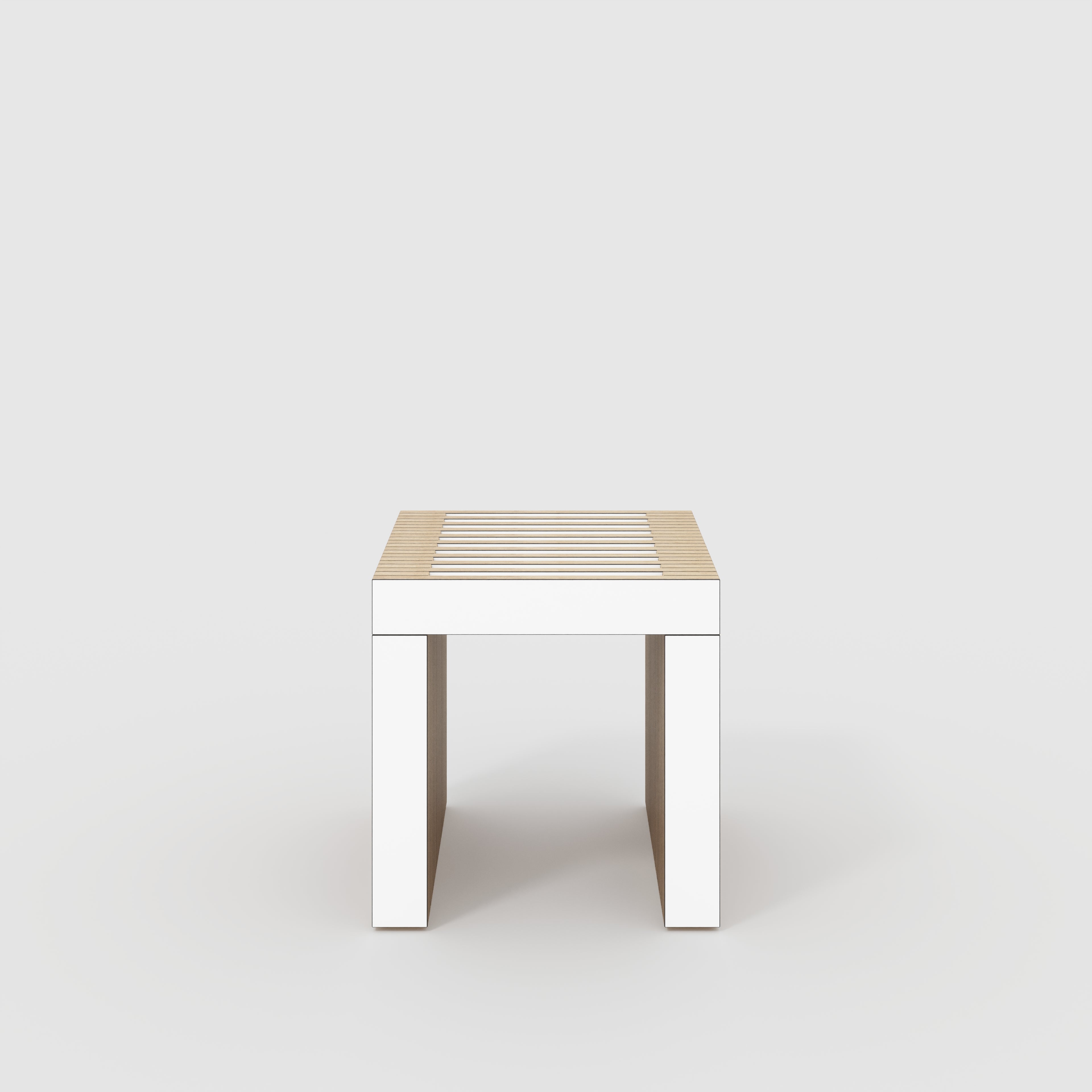 Stool with Slats - Formica White - 450(w) x 410(d) x 450(h)