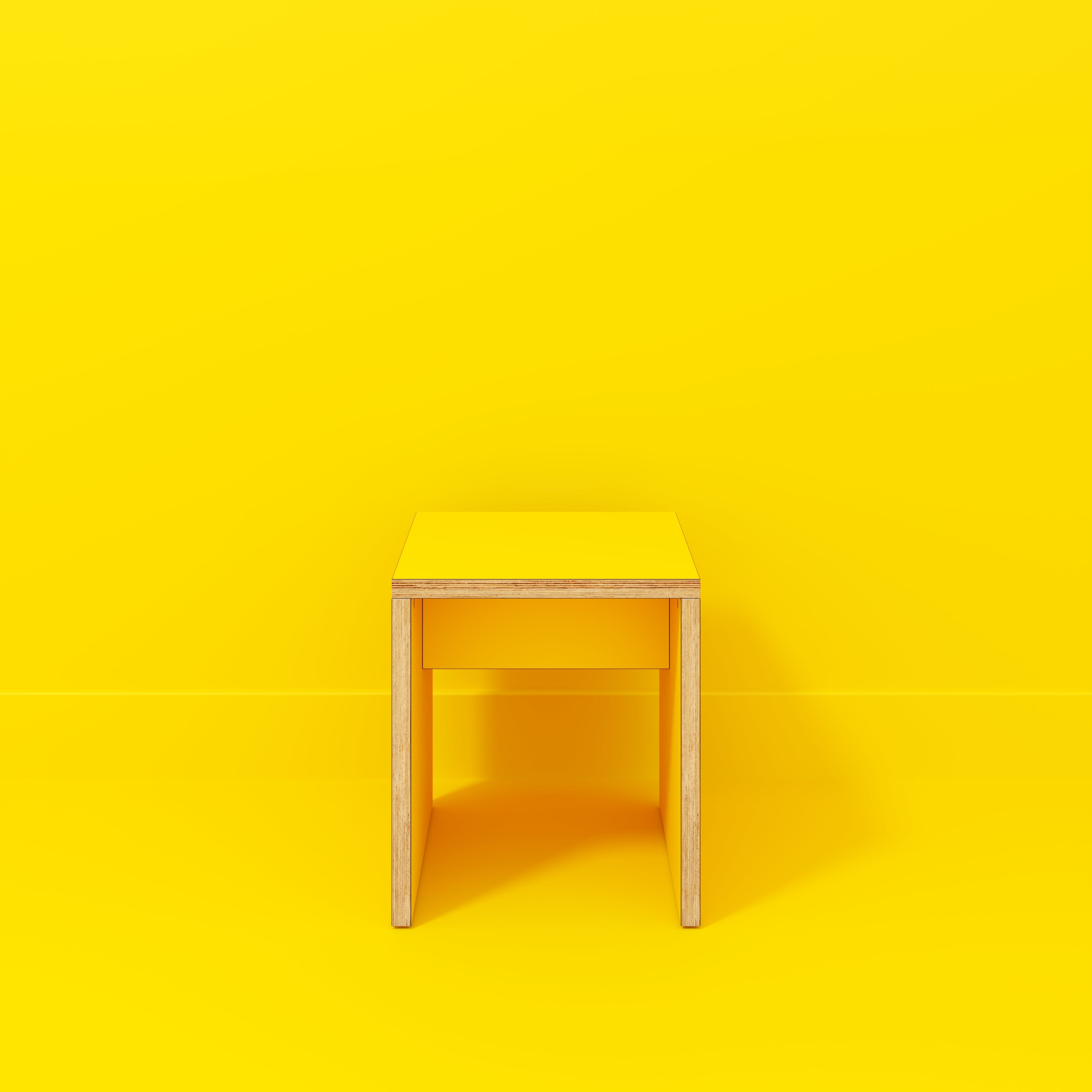 Stool with Solid Sides - Formica Chrome Yellow - 400(w) x 400(d) x 450(h)