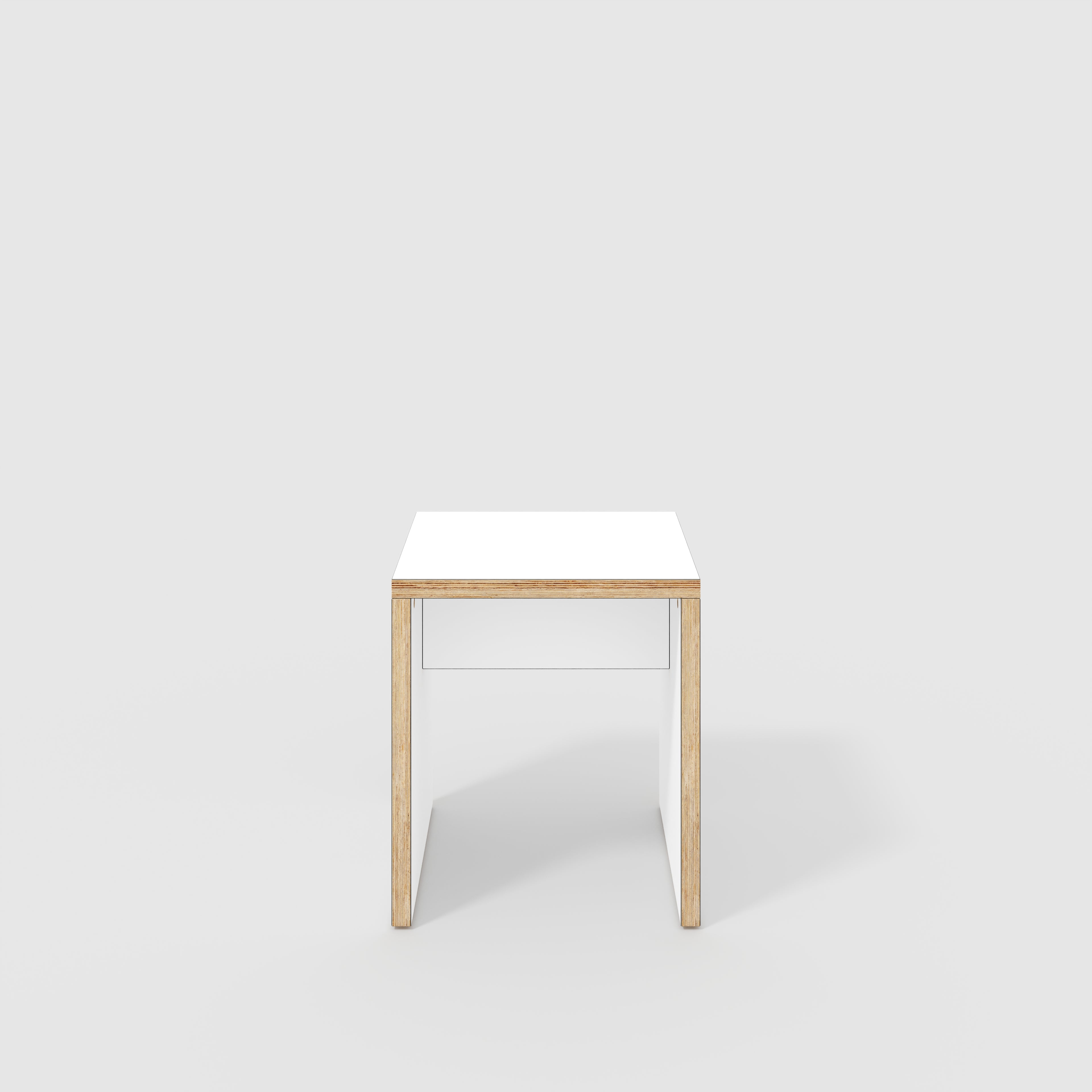 Stool with Solid Sides - Formica White - 400(w) x 400(d) x 450(h)