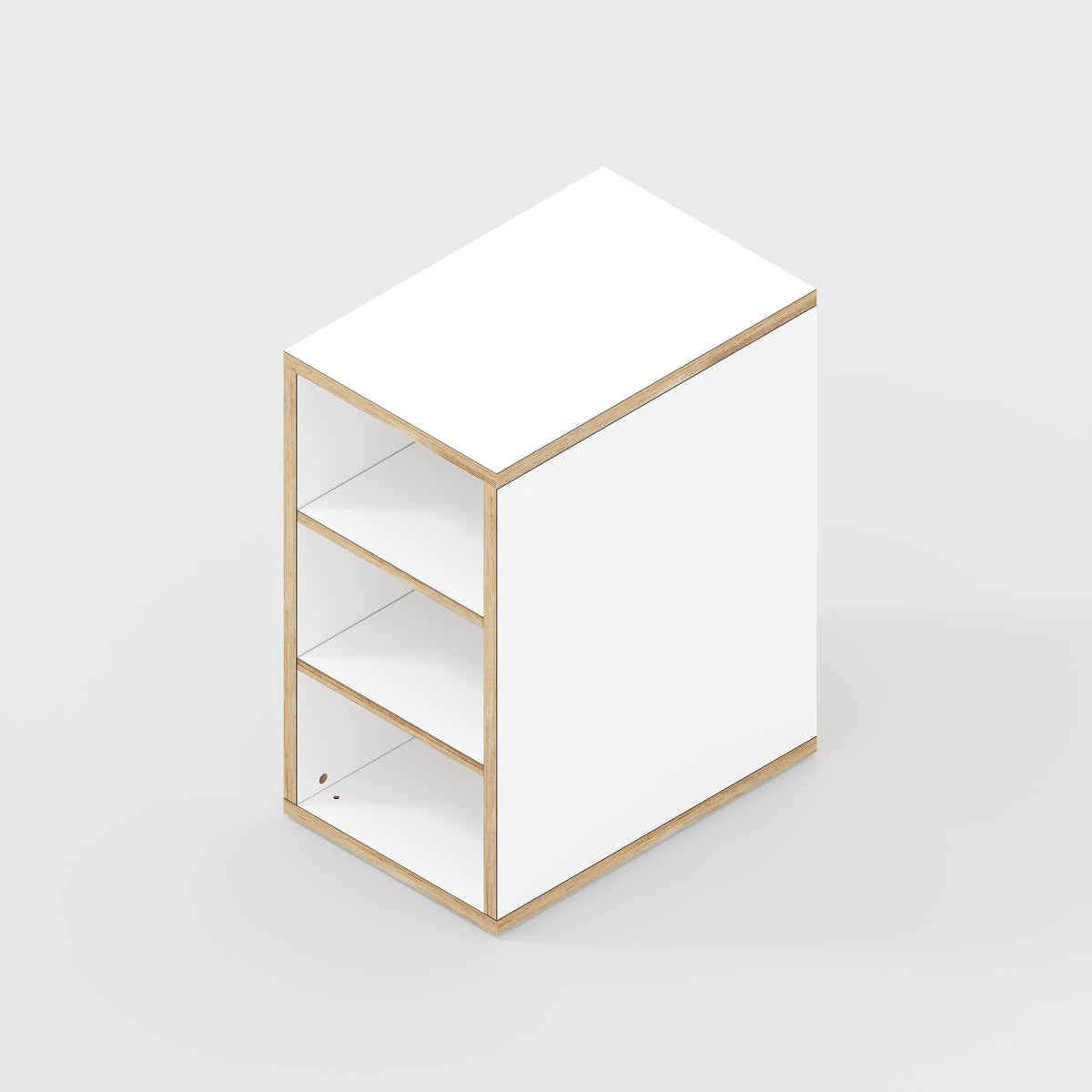 Plywood Storage with Shelves - Formica White - 400(w) x 600(d) x 750(h