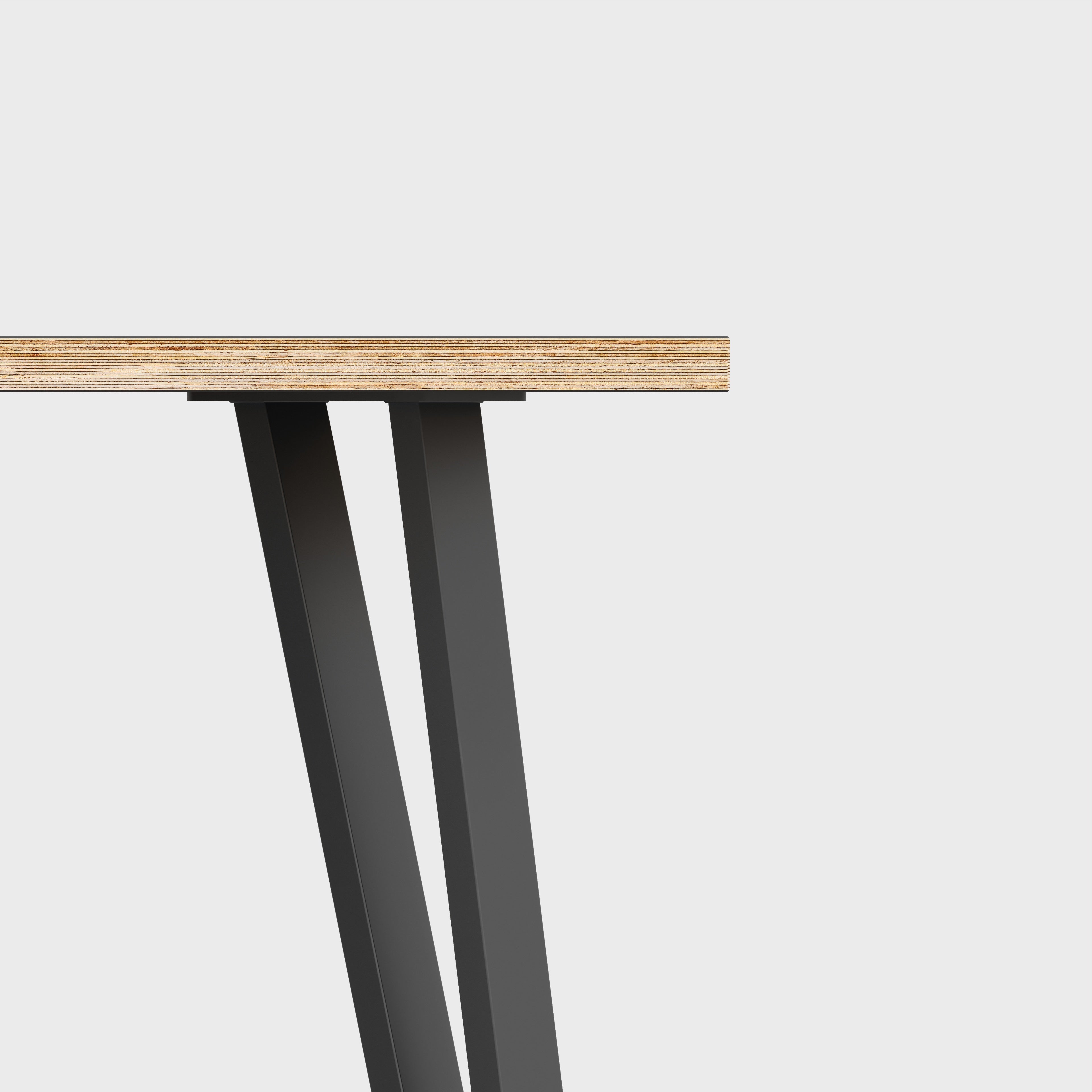 Table with Black Box Hairpin Legs - Formica Tornado Grey - 1600(w) x 800(d) x 735(h)