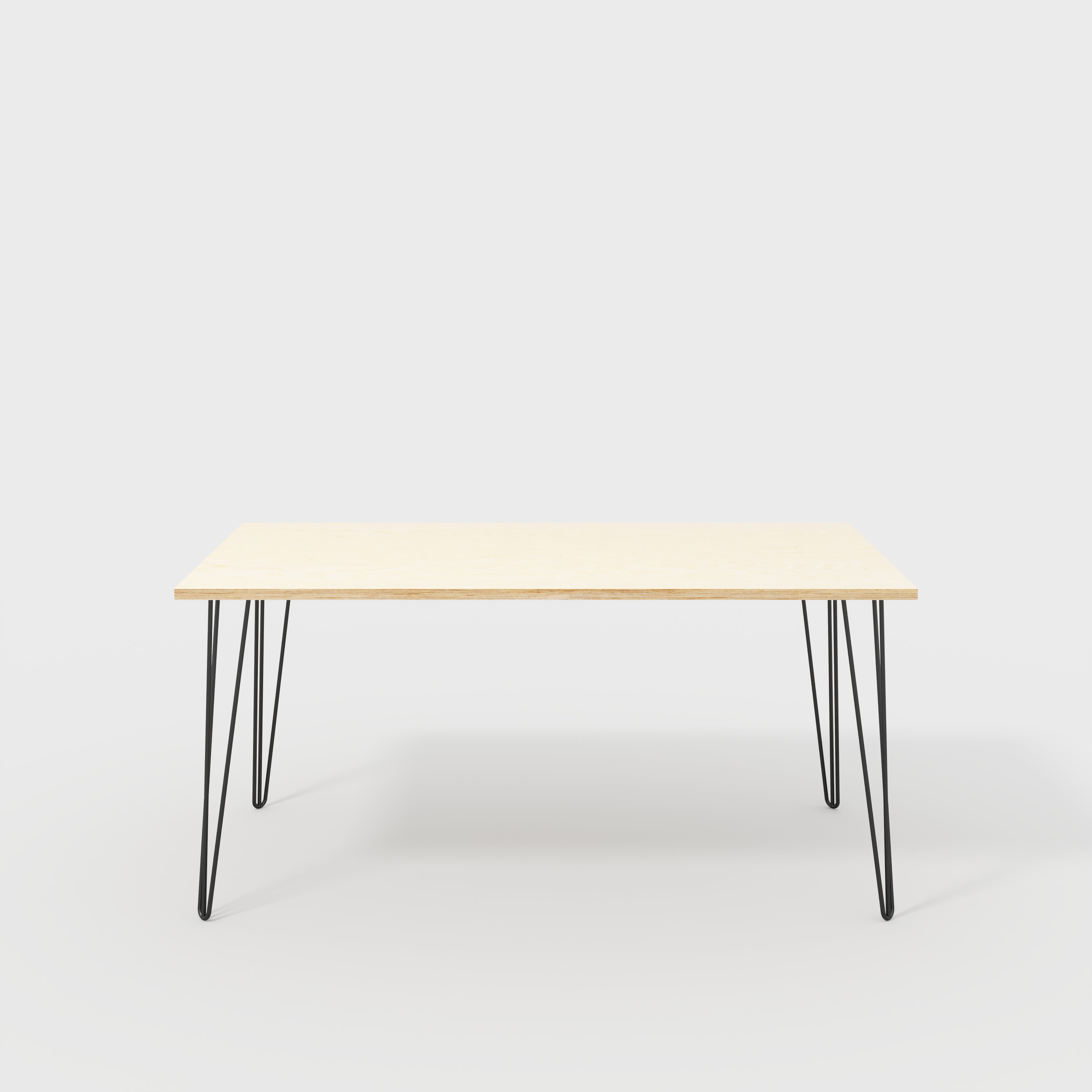 Table with Black Hairpin Legs - Plywood Birch - 1600(w) x 800(d)