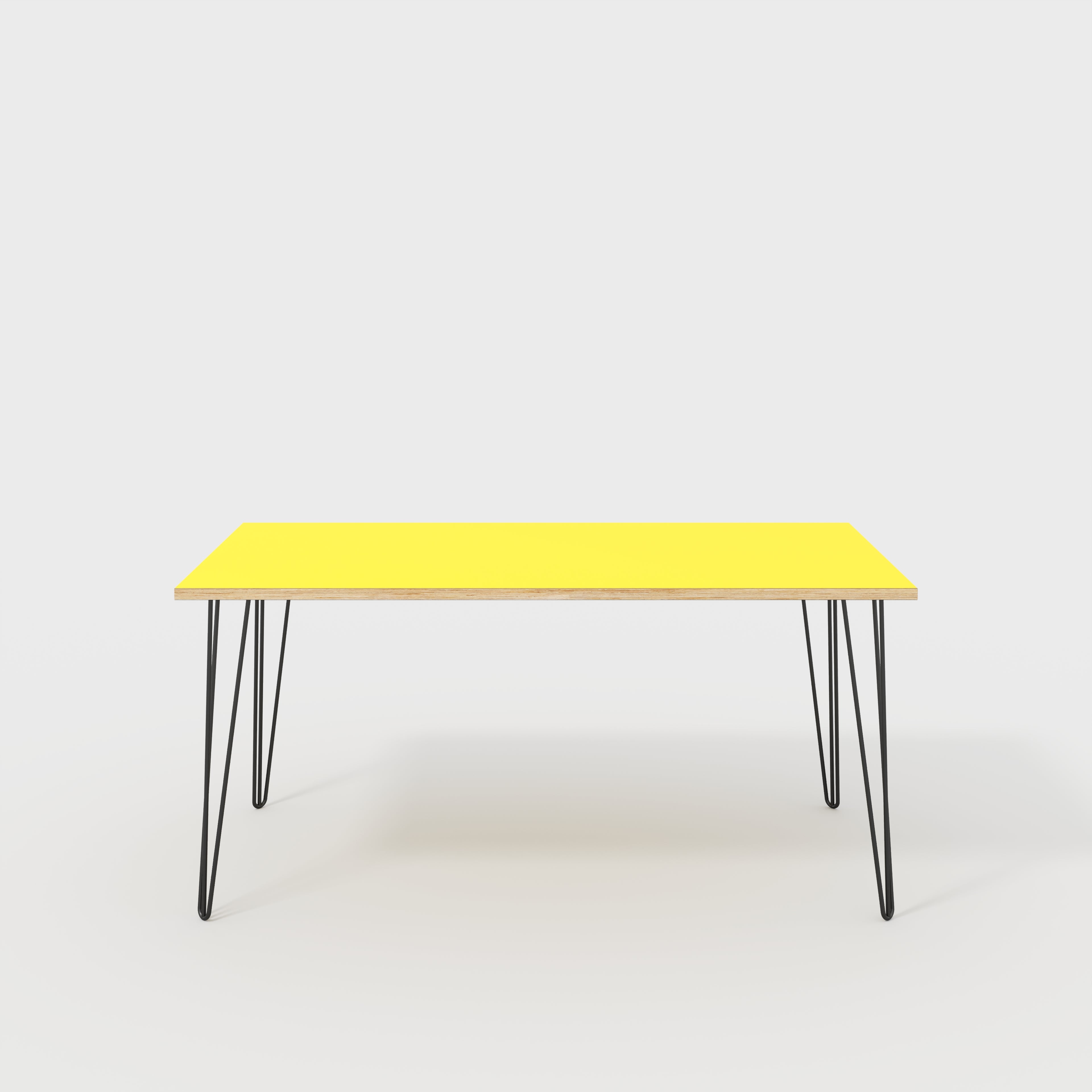 Table with Black Hairpin Legs - Formica Chrome Yellow - 1600(w) x 800(d)