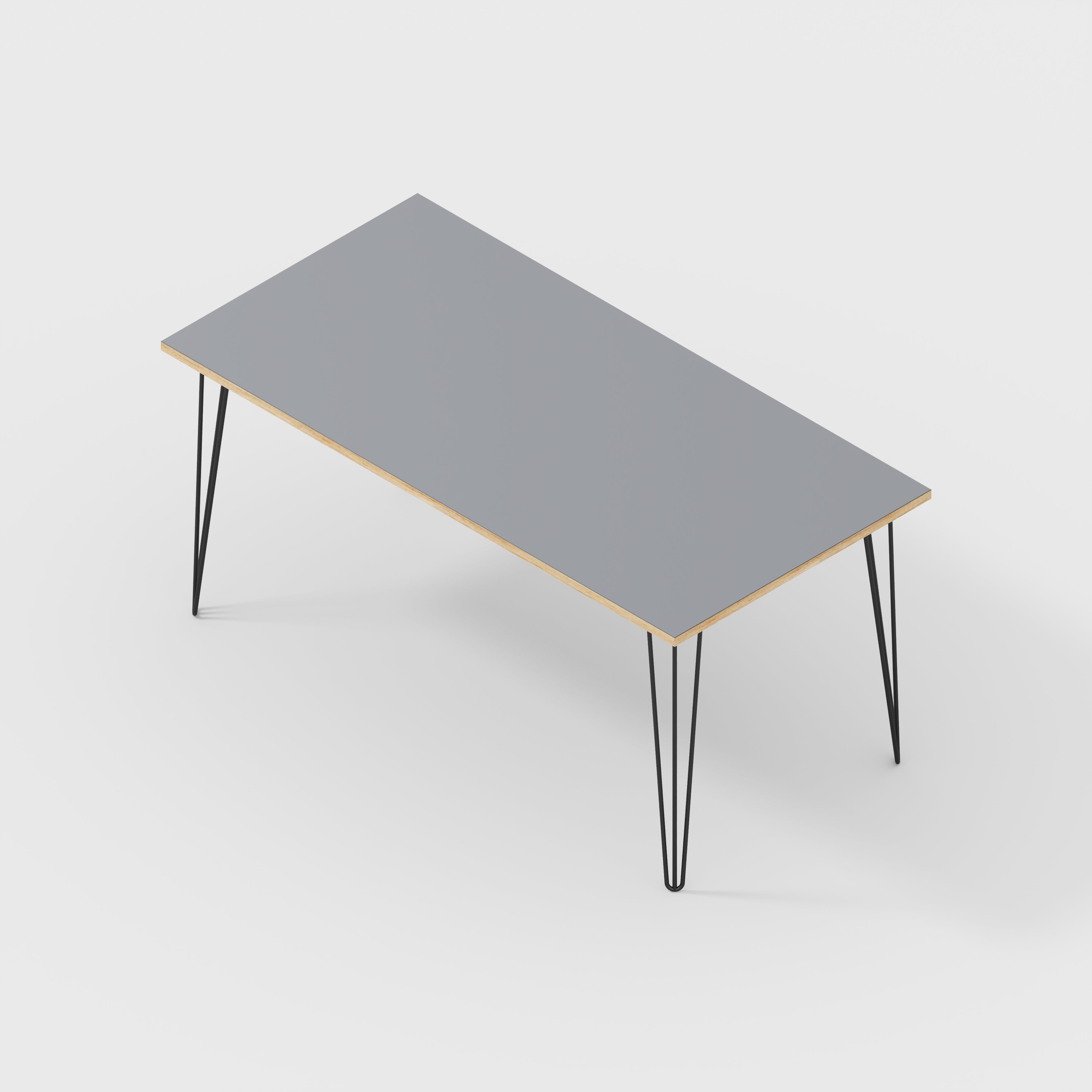 Table with Black Hairpin Legs - Formica Tornado Grey - 1600(w) x 800(d)