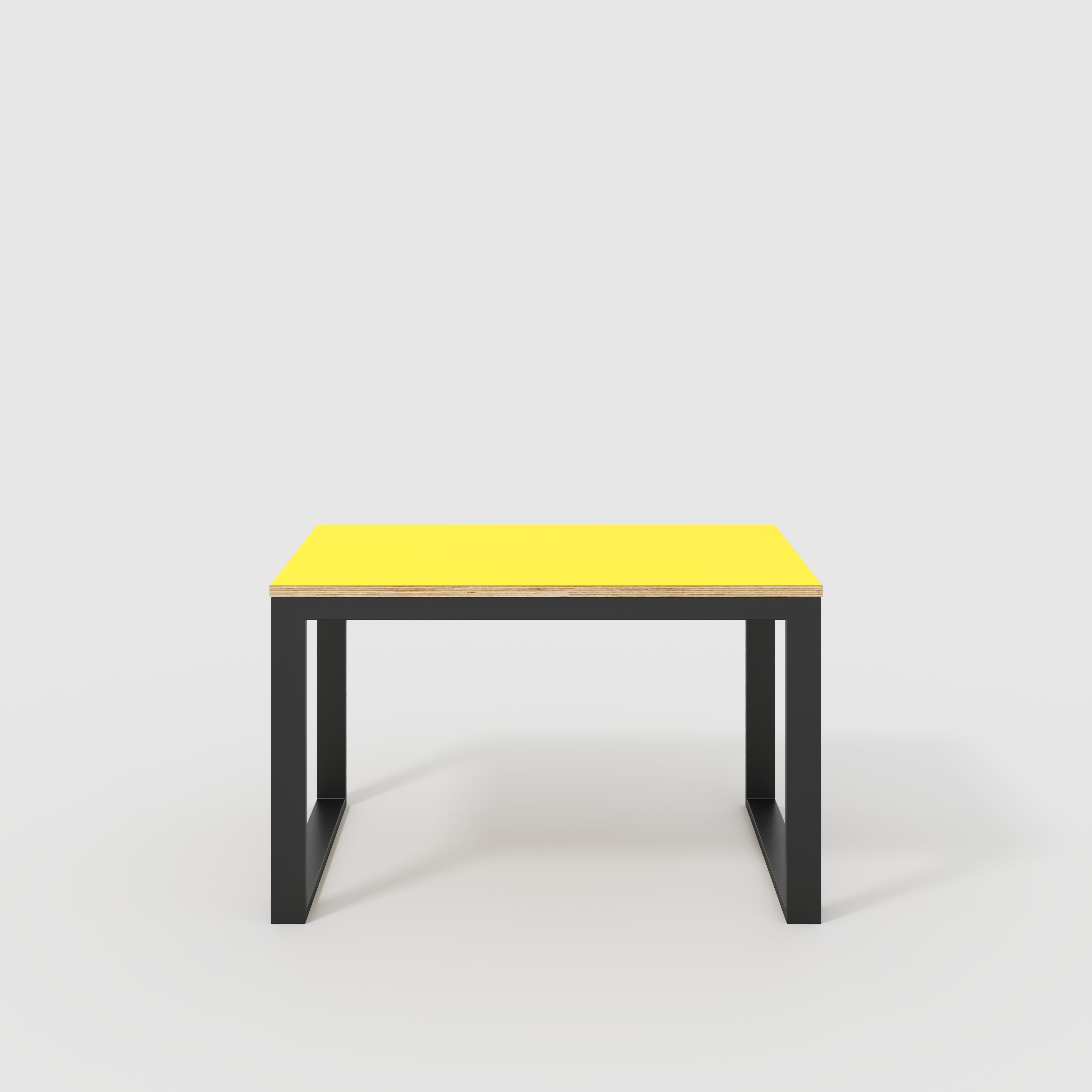 Table with Black Industrial Frame - Formica Chrome Yellow - 1200(w) x 745(d) x 735(h)