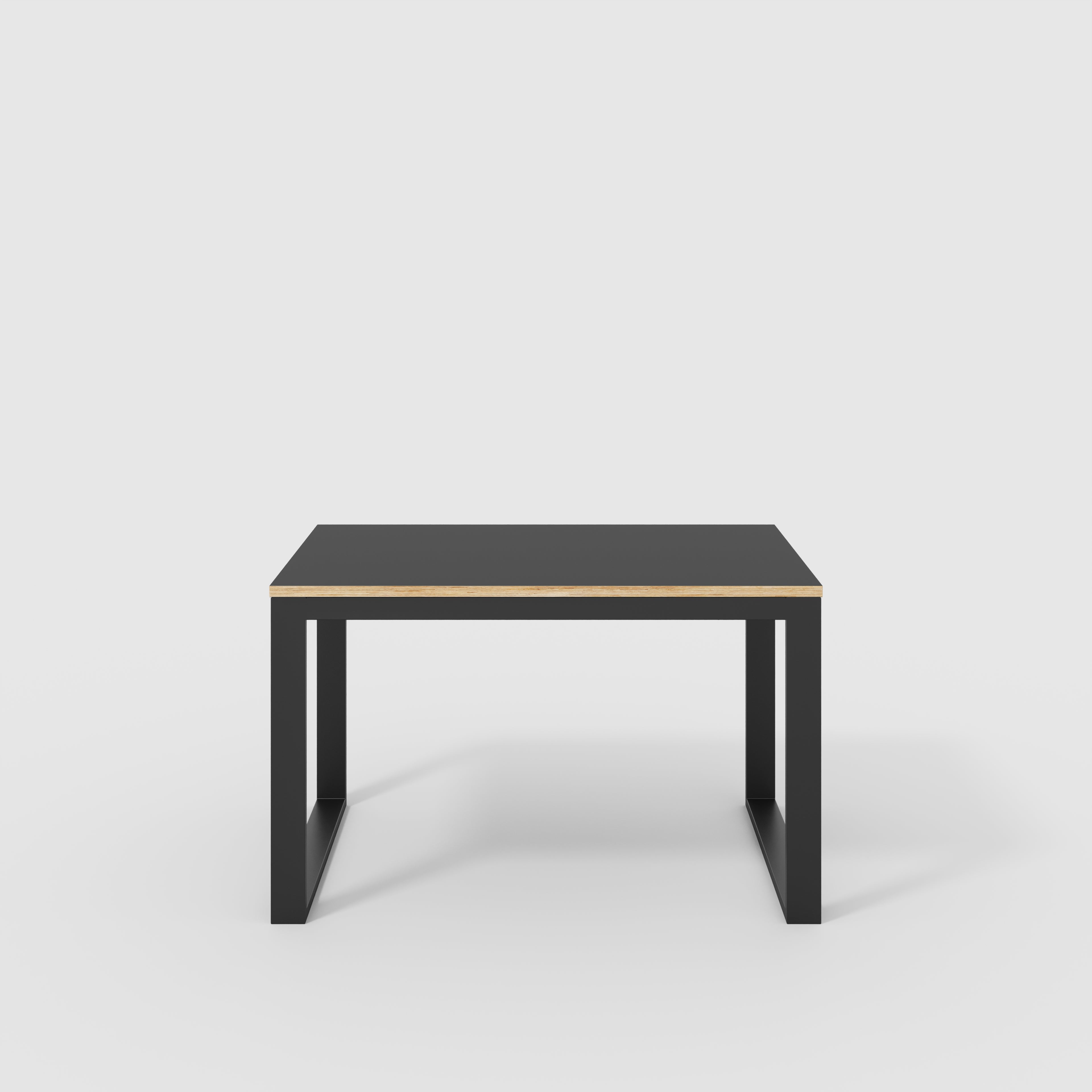 Table with Black Industrial Frame - Formica Diamond Black - 1200(w) x 745(d) x 735(h)
