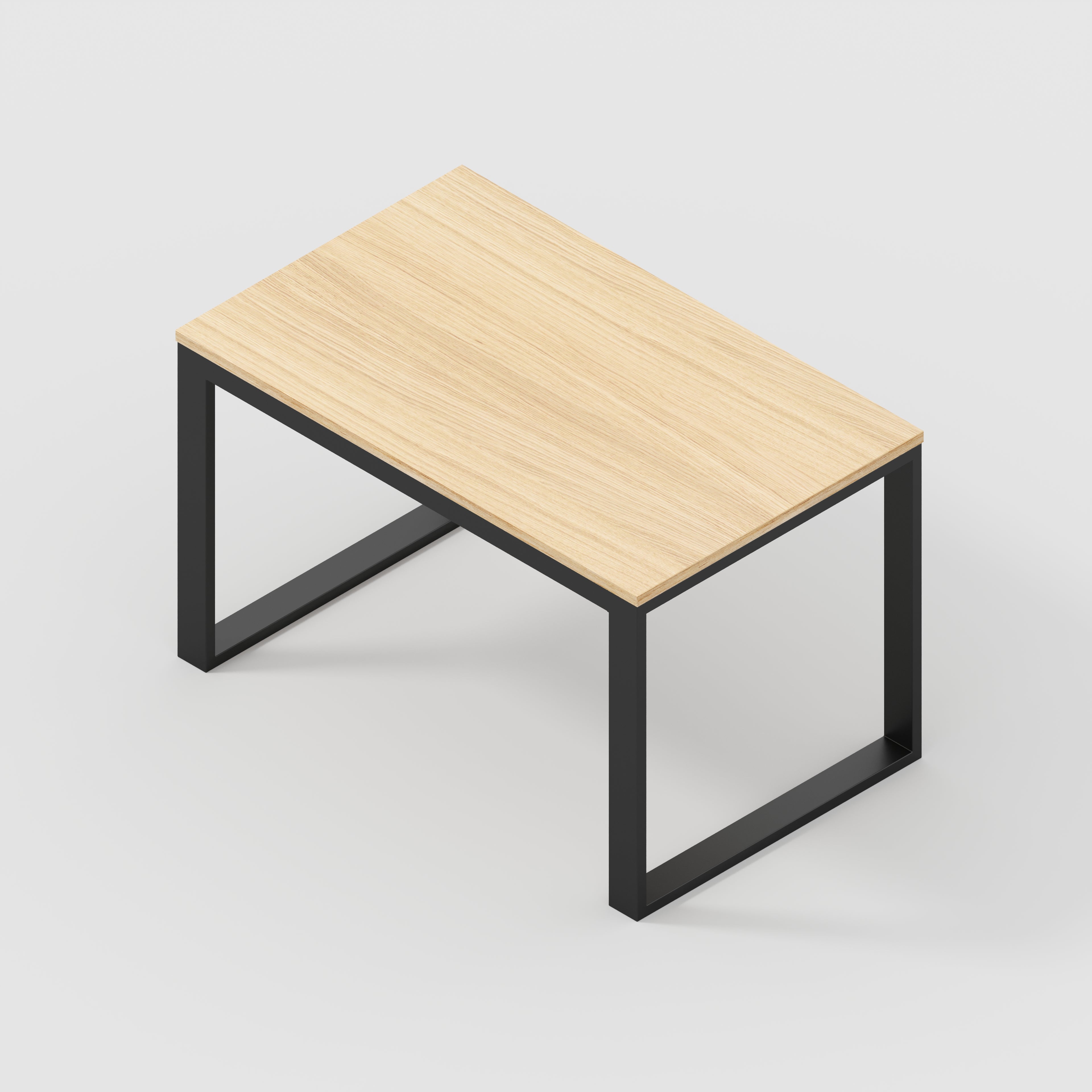 Table with Black Industrial Frame - Plywood Oak - 1200(w) x 745(d) x 735(h)