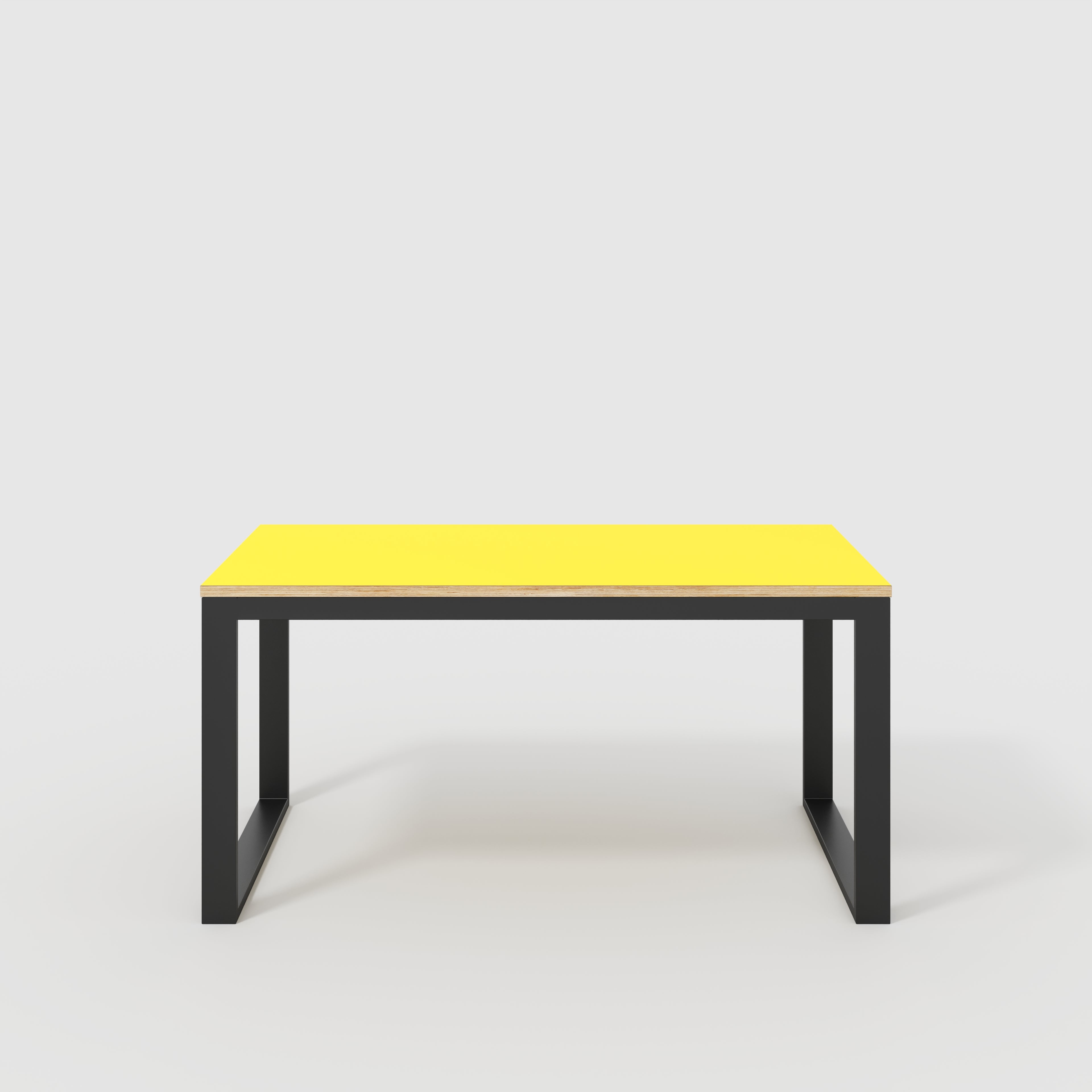 Table with Black Industrial Frame - Formica Chrome Yellow - 1500(w) x 745(d) x 735(h)