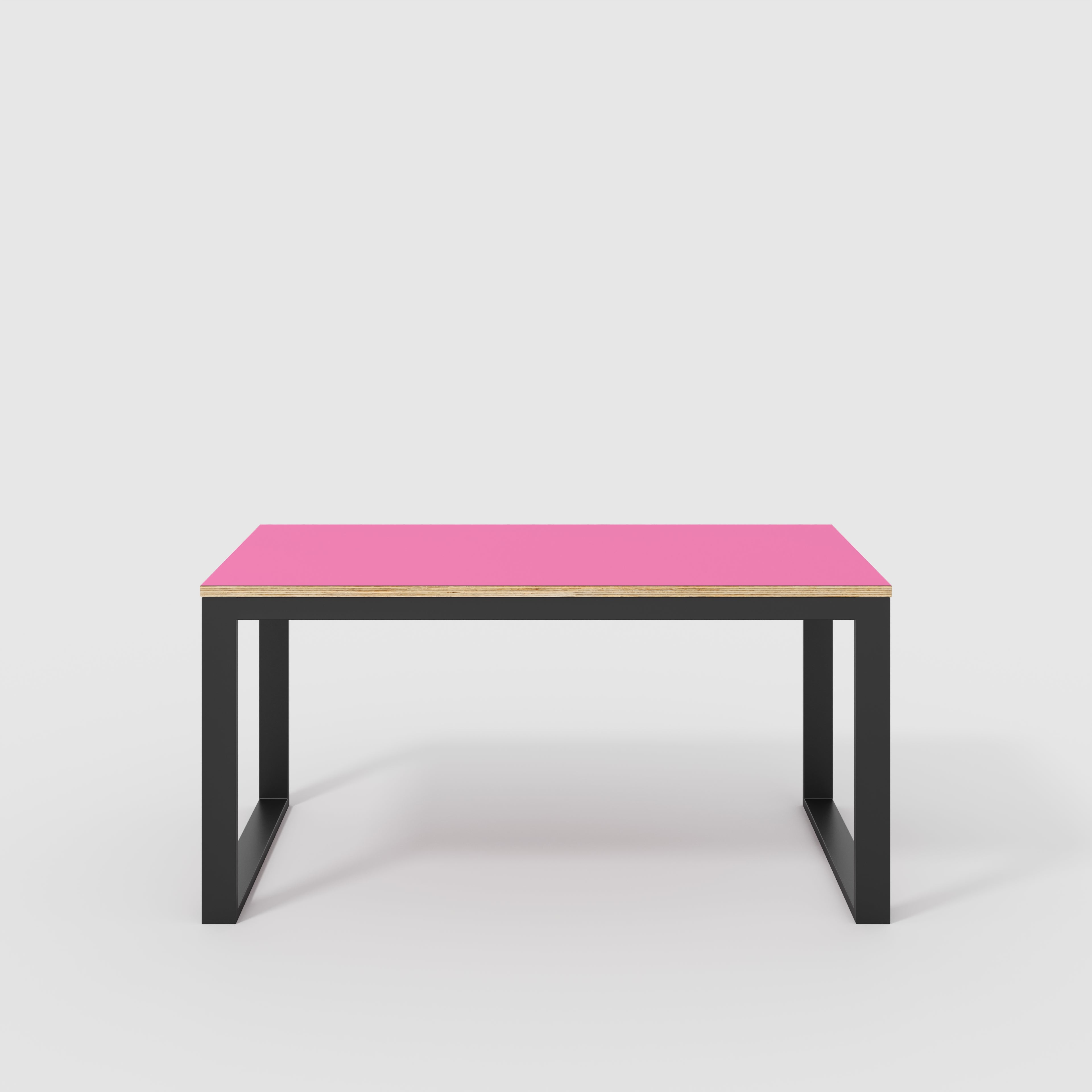 Table with Black Industrial Frame - Formica Juicy Pink - 1500(w) x 745(d) x 735(h)