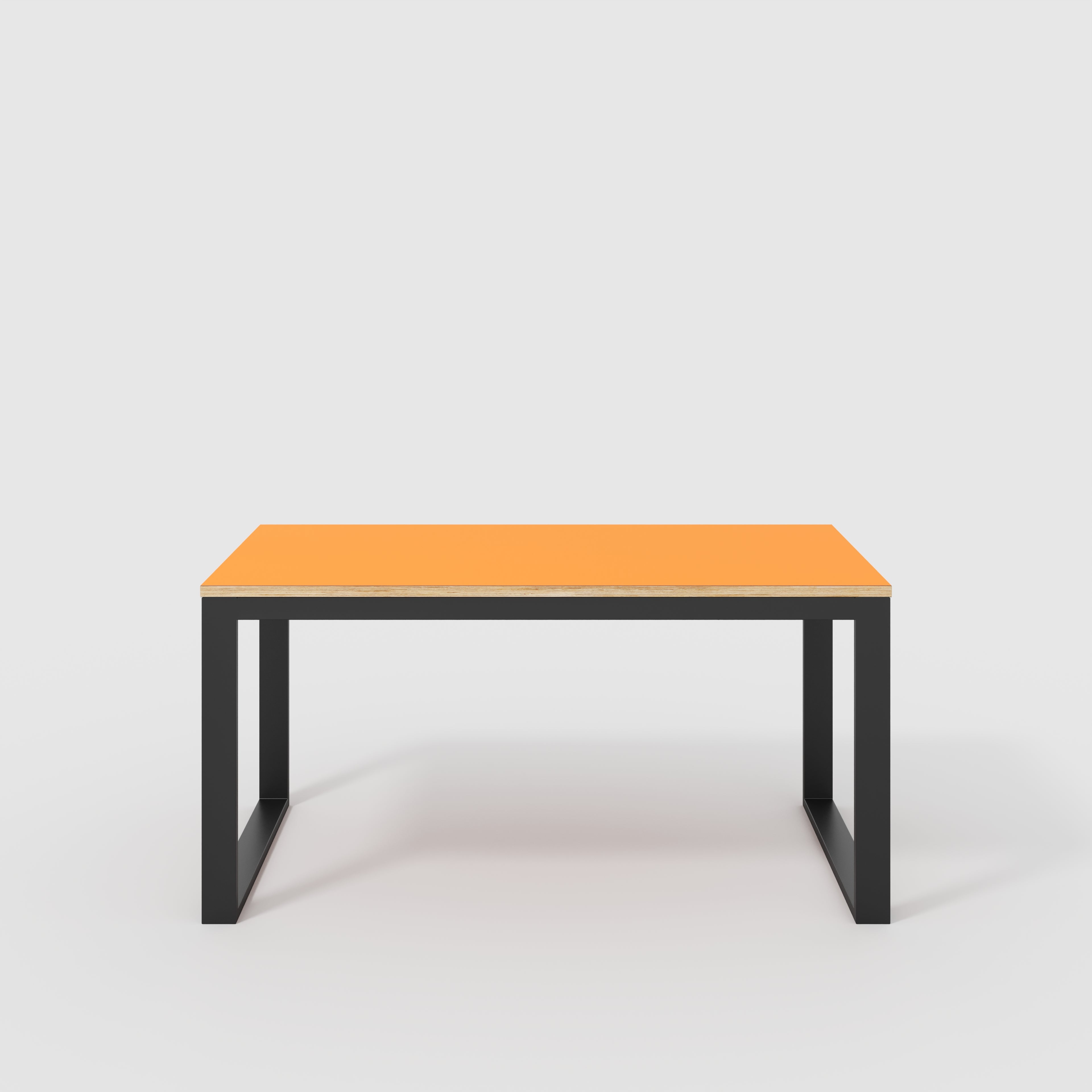 Table with Black Industrial Frame - Formica Levante Orange - 1500(w) x 745(d) x 735(h)
