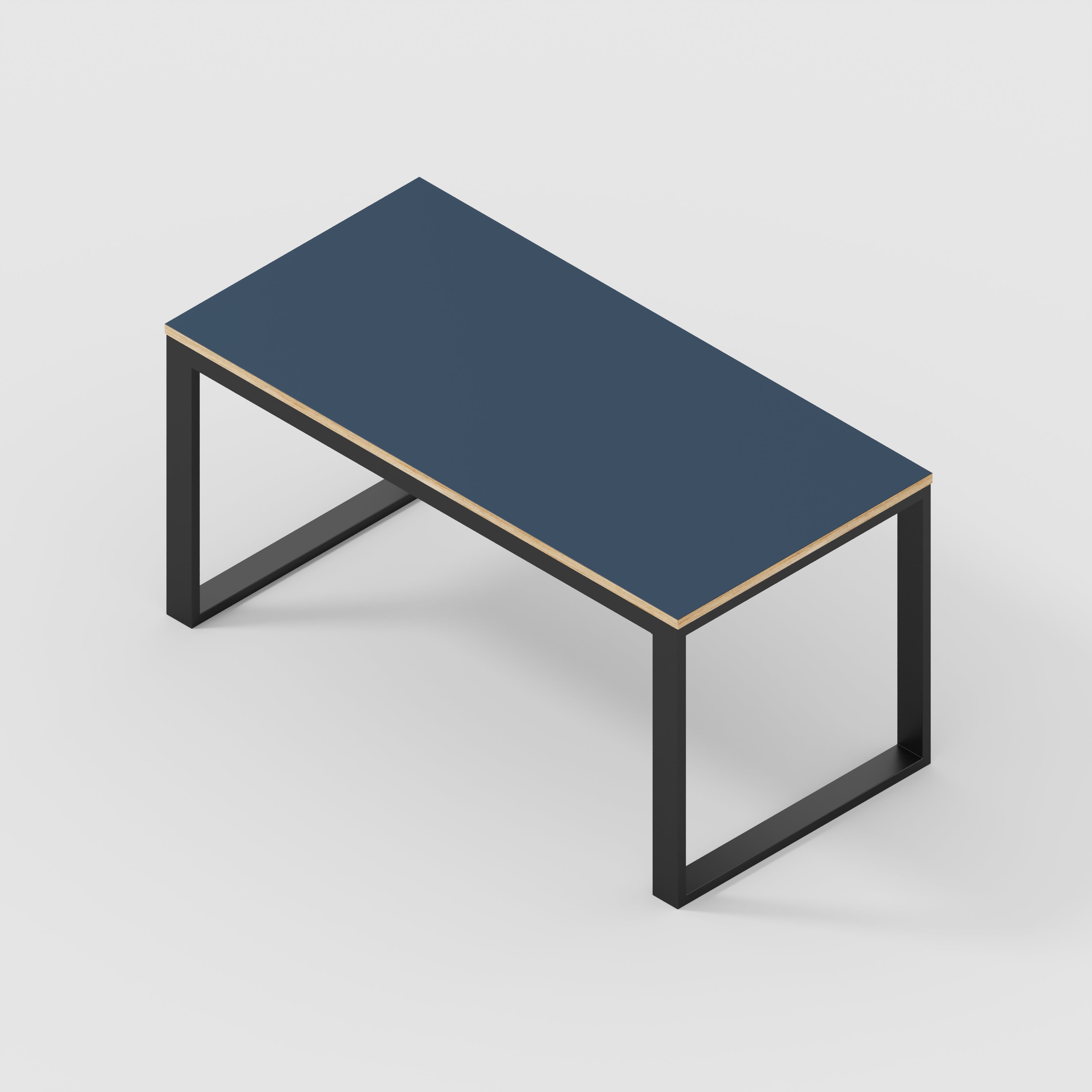 Table with Black Industrial Frame - Formica Night Sea Blue - 1500(w) x 745(d) x 735(h)