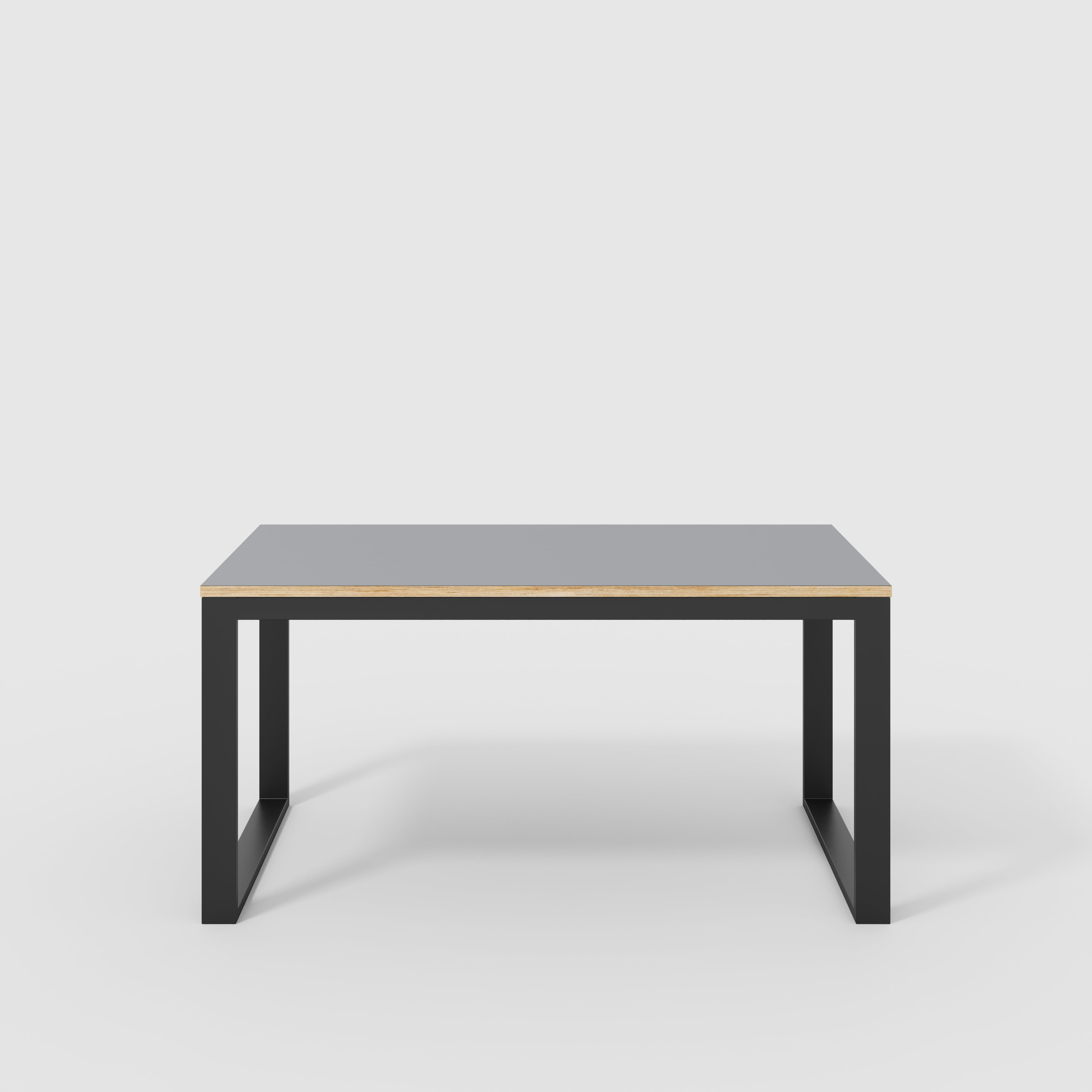 Table with Black Industrial Frame - Formica Tornado Grey - 1500(w) x 745(d) x 735(h)