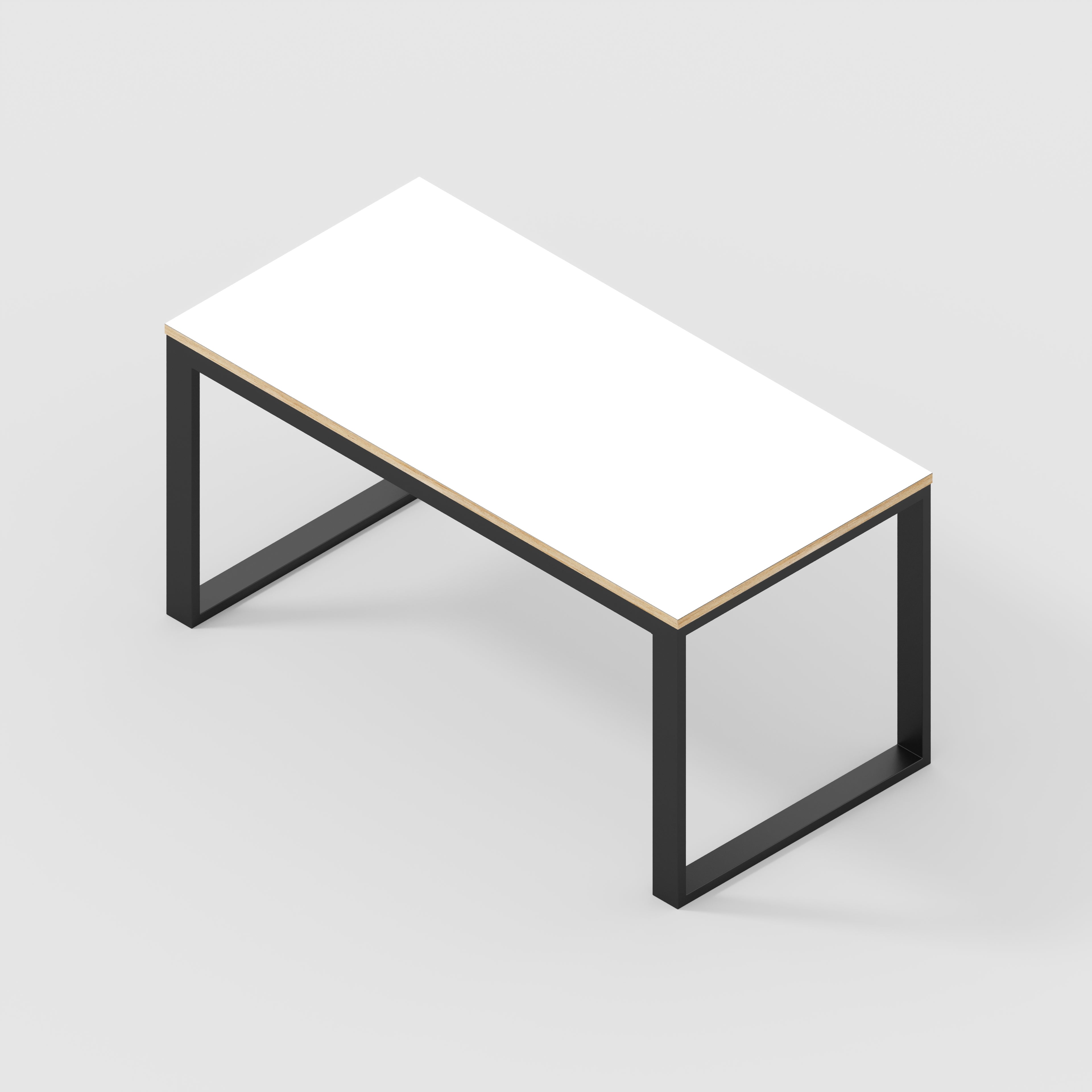 Table with Black Industrial Frame - Formica White - 1500(w) x 745(d) x 735(h)