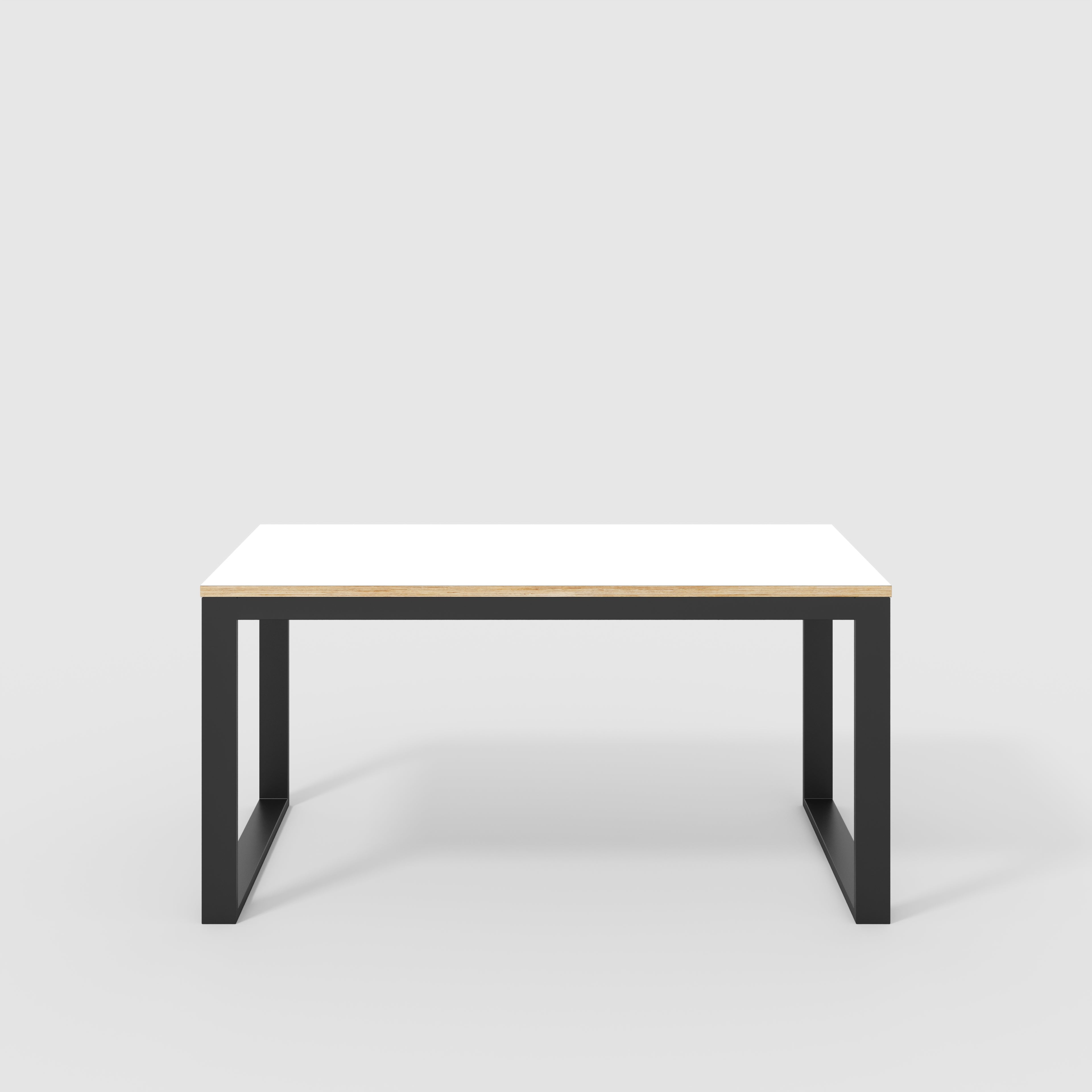 Table with Black Industrial Frame - Formica White - 1500(w) x 745(d) x 735(h)