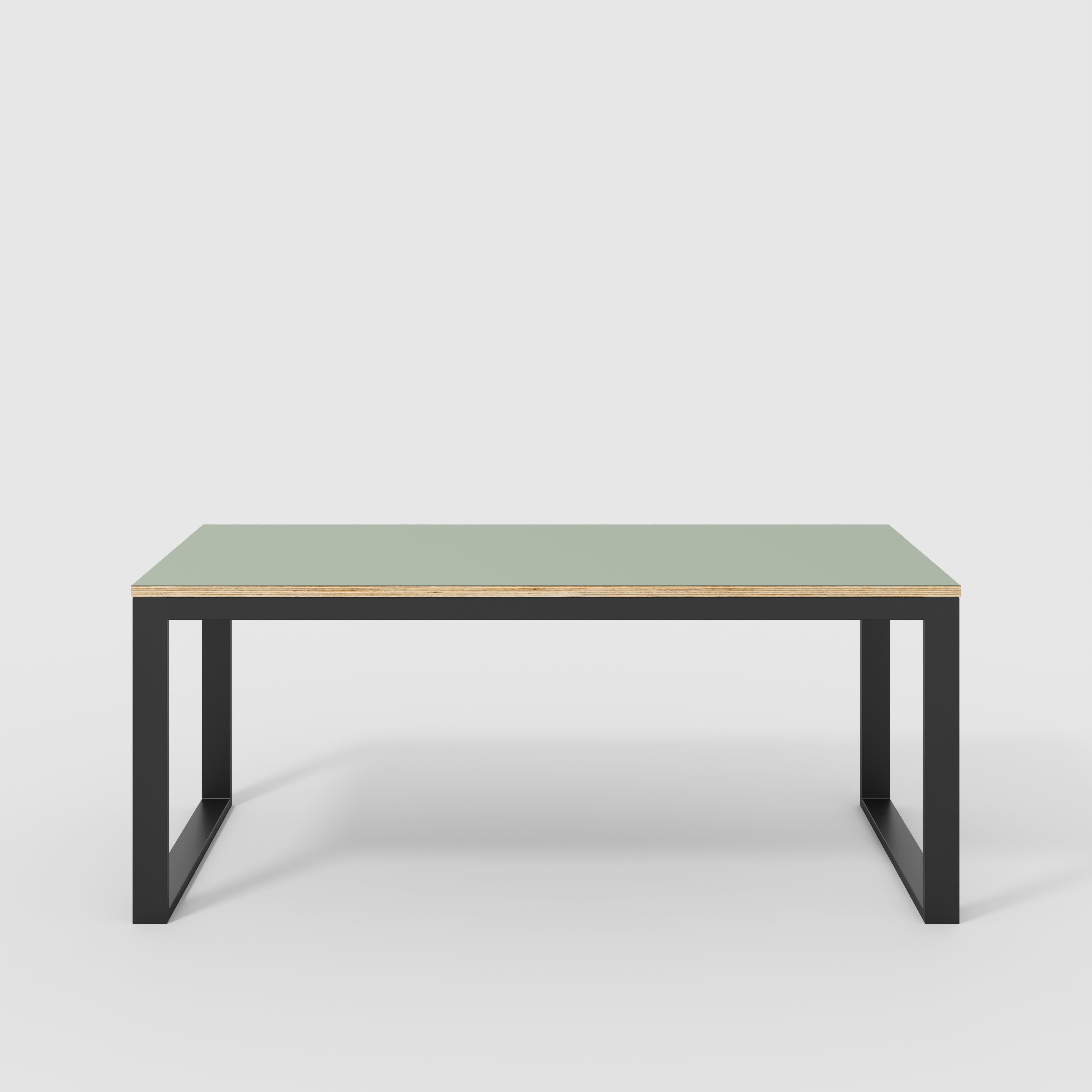 Table with Black Industrial Frame - Formica Green Slate - 1800(w) x 745(d) x 735(h)