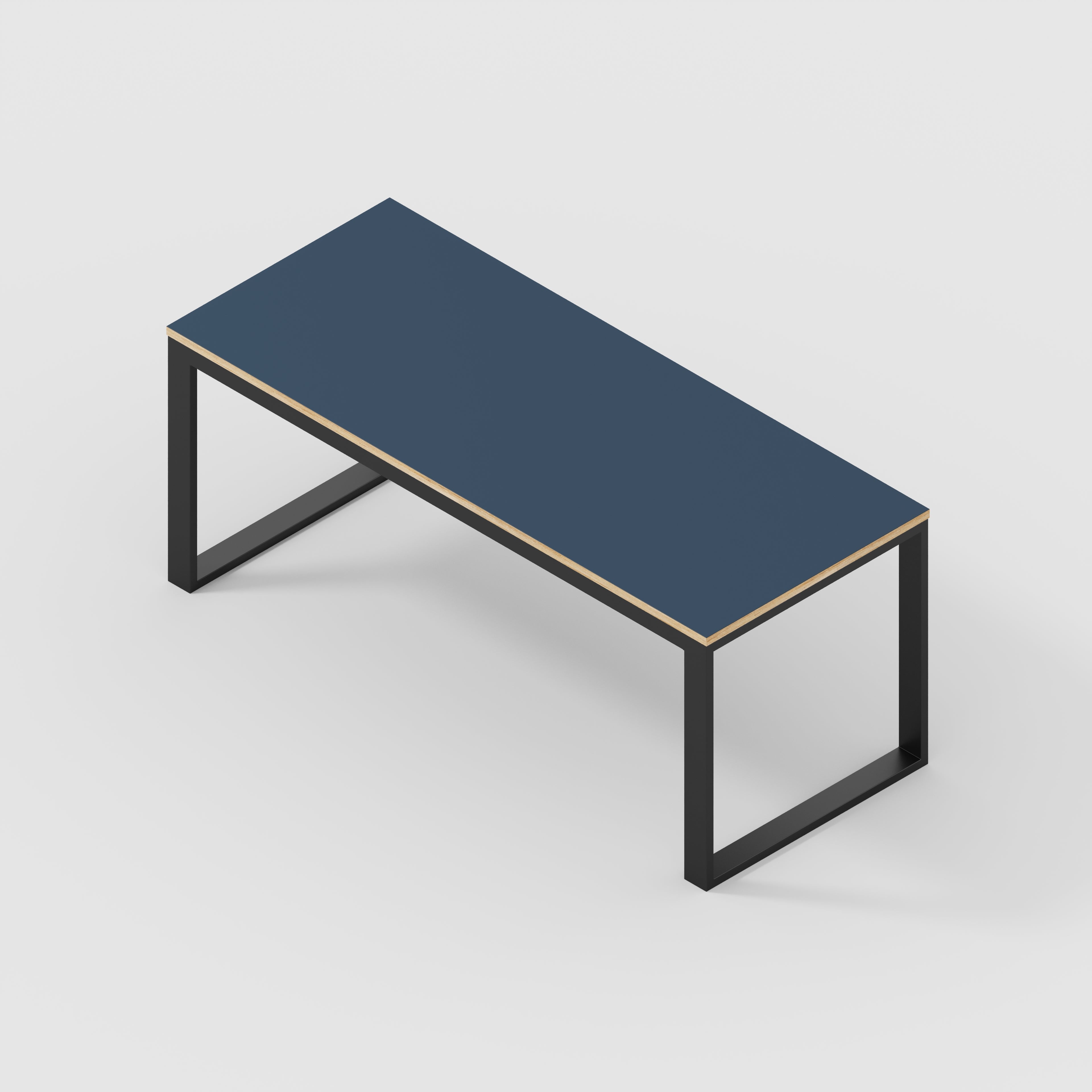 Table with Black Industrial Frame - Formica Night Sea Blue - 1800(w) x 745(d) x 735(h)
