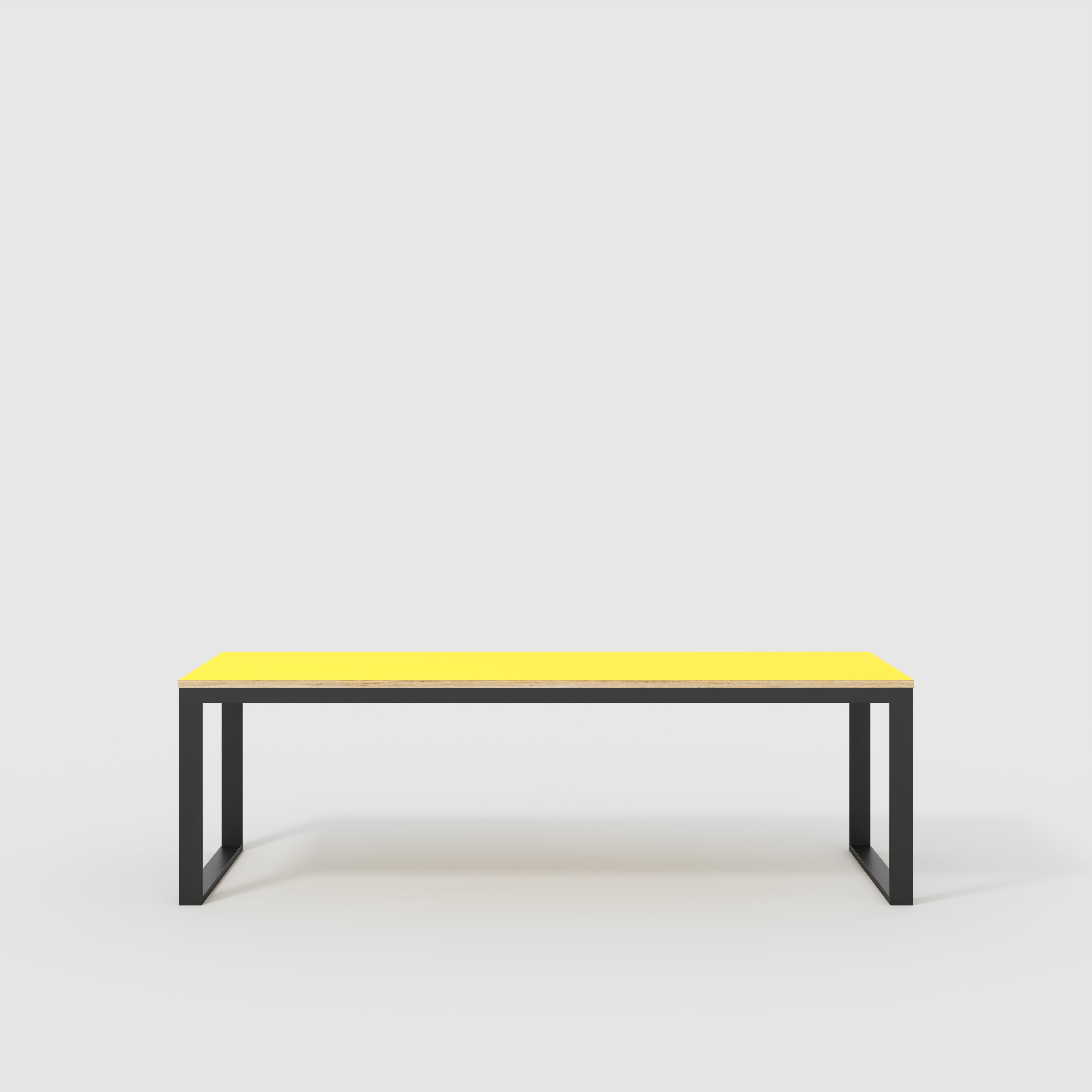 Table with Black Industrial Frame - Formica Chrome Yellow - 2400(w) x 745(d) x 735(h)