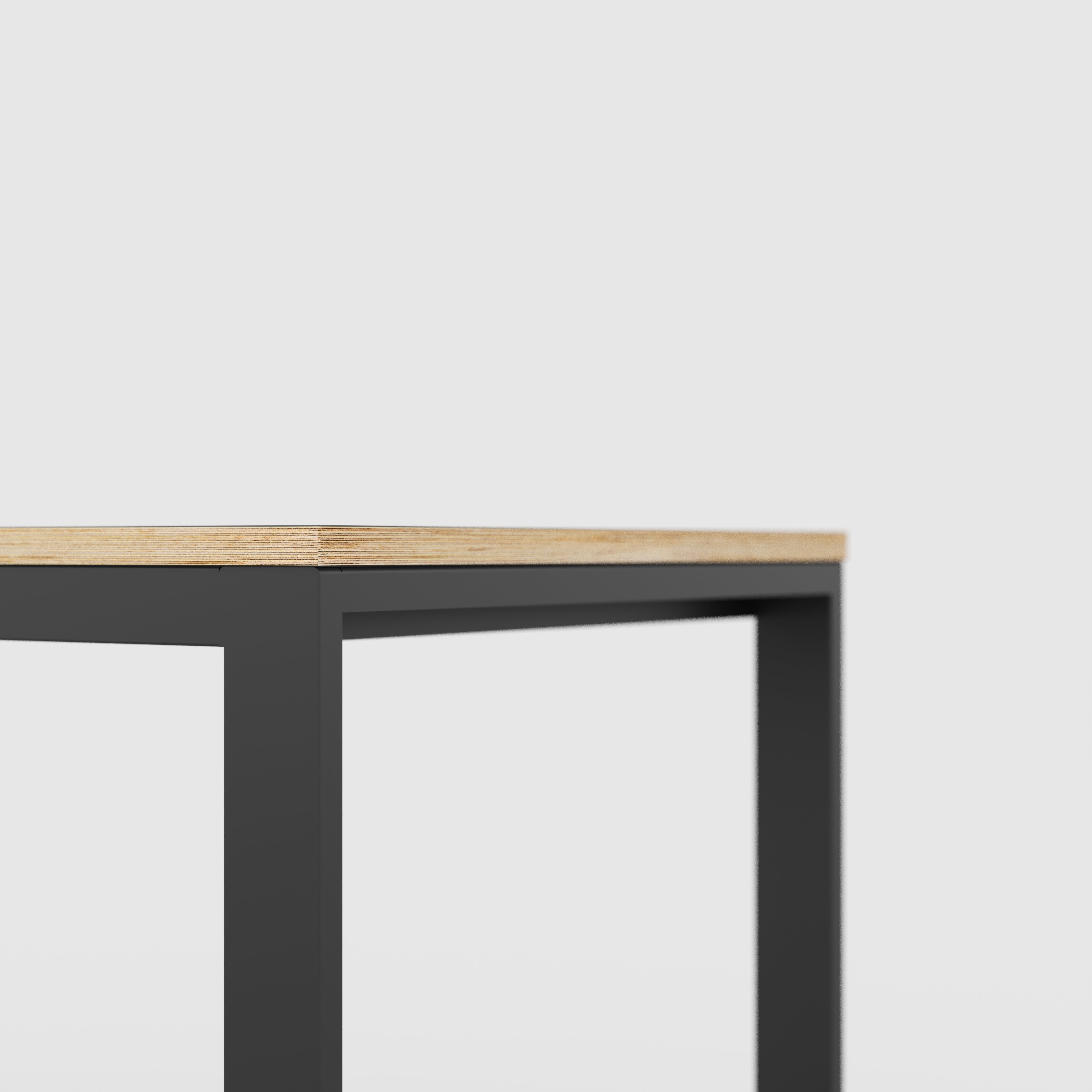 Table with Black Industrial Frame - Formica Diamond Black - 1800(w) x 745(d) x 735(h)