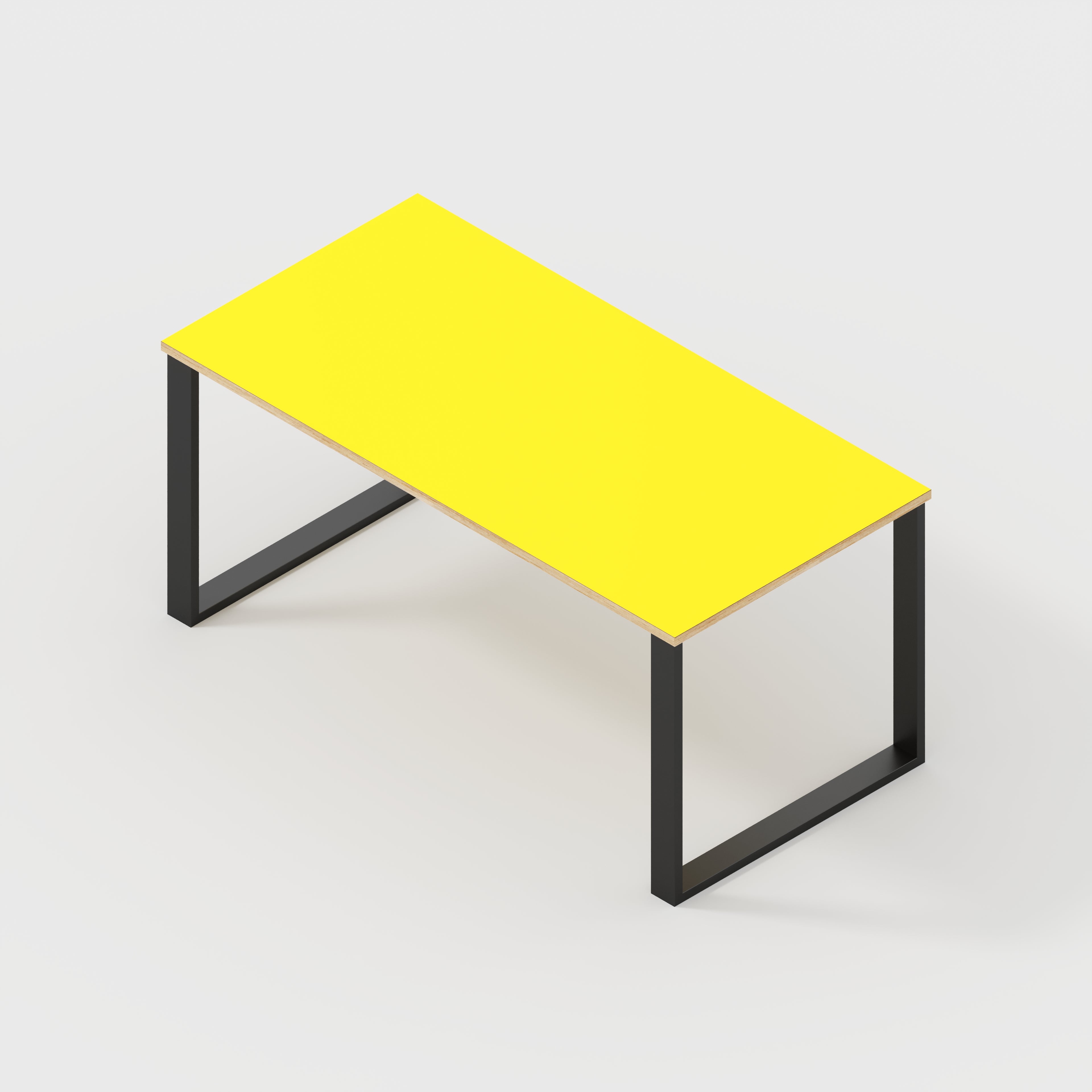 Table with Black Industrial Legs - Formica Chrome Yellow - 1600(w) x 800(d)
