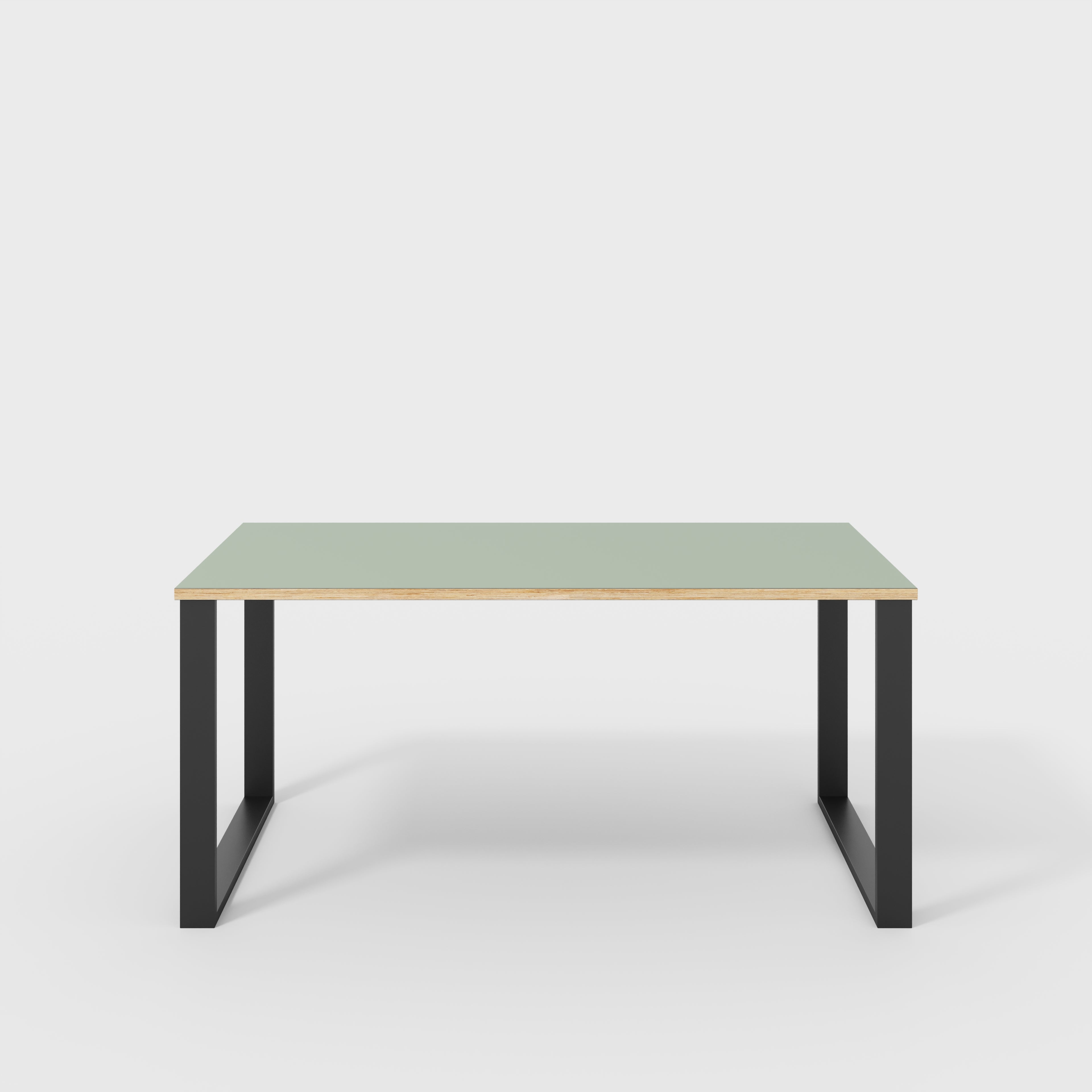 Table with Black Industrial Legs - Formica Green Slate - 1600(w) x 800(d)