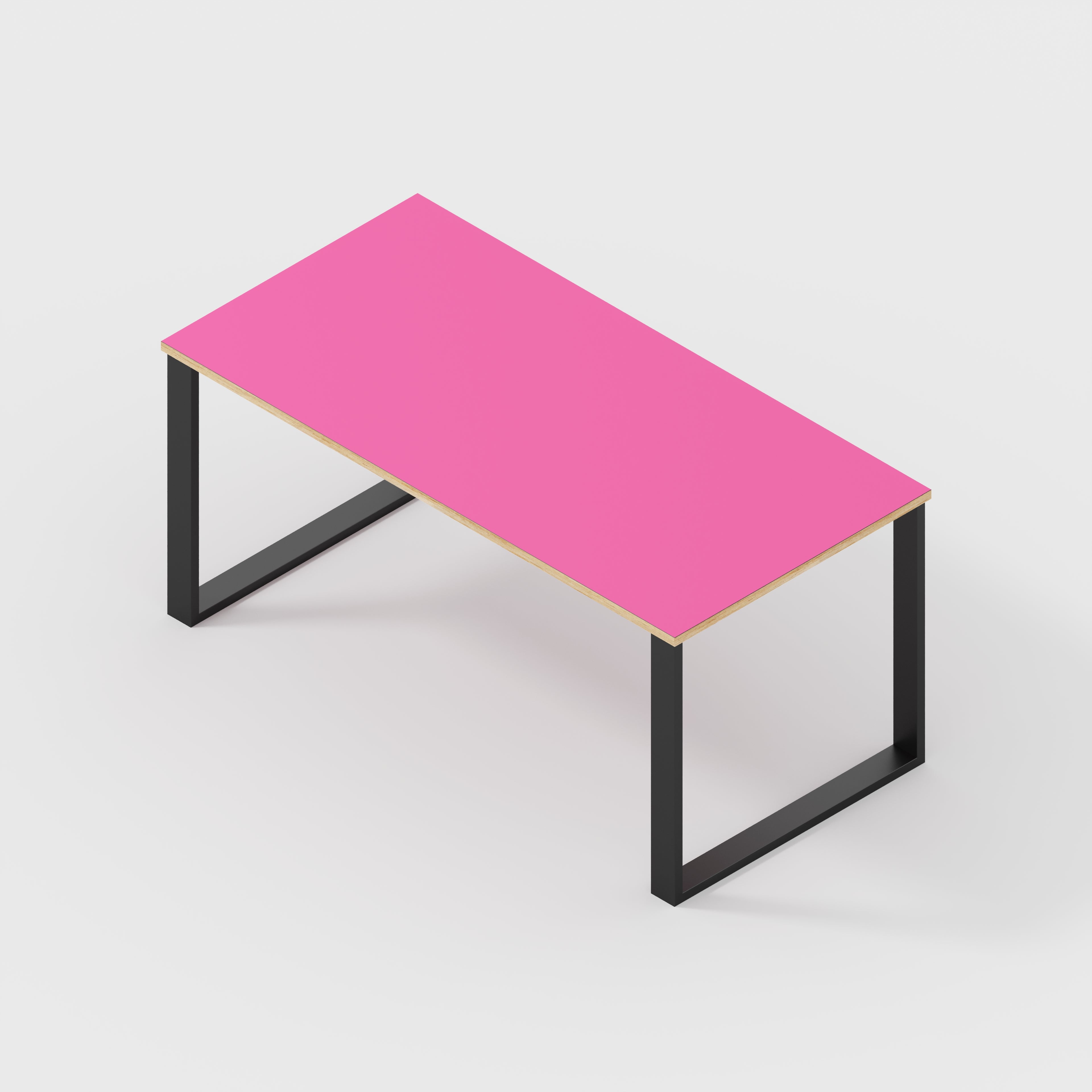 Table with Black Industrial Legs - Formica Juicy Pink - 1600(w) x 800(d)