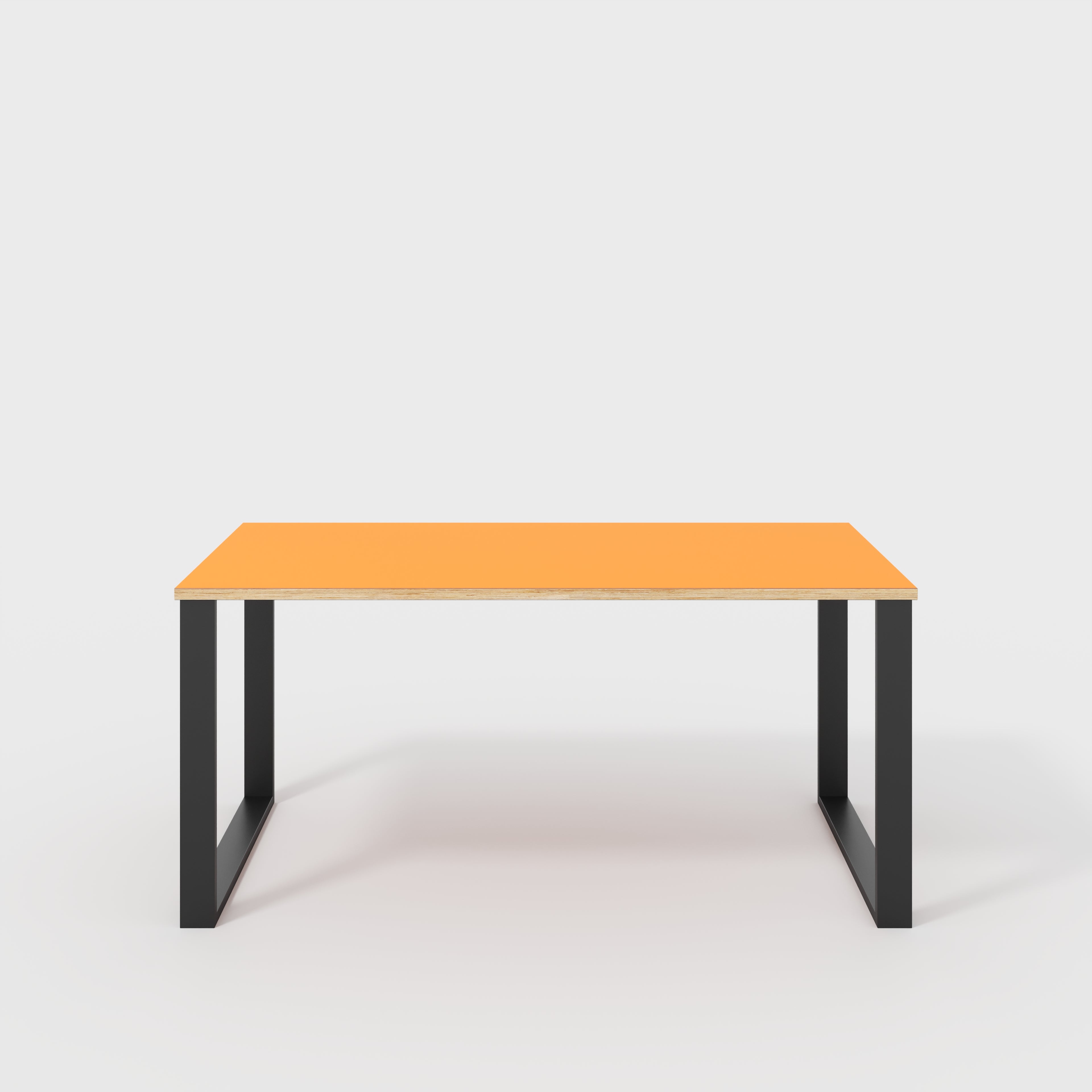 Table with Black Industrial Legs - Formica Levante Orange - 1600(w) x 800(d)