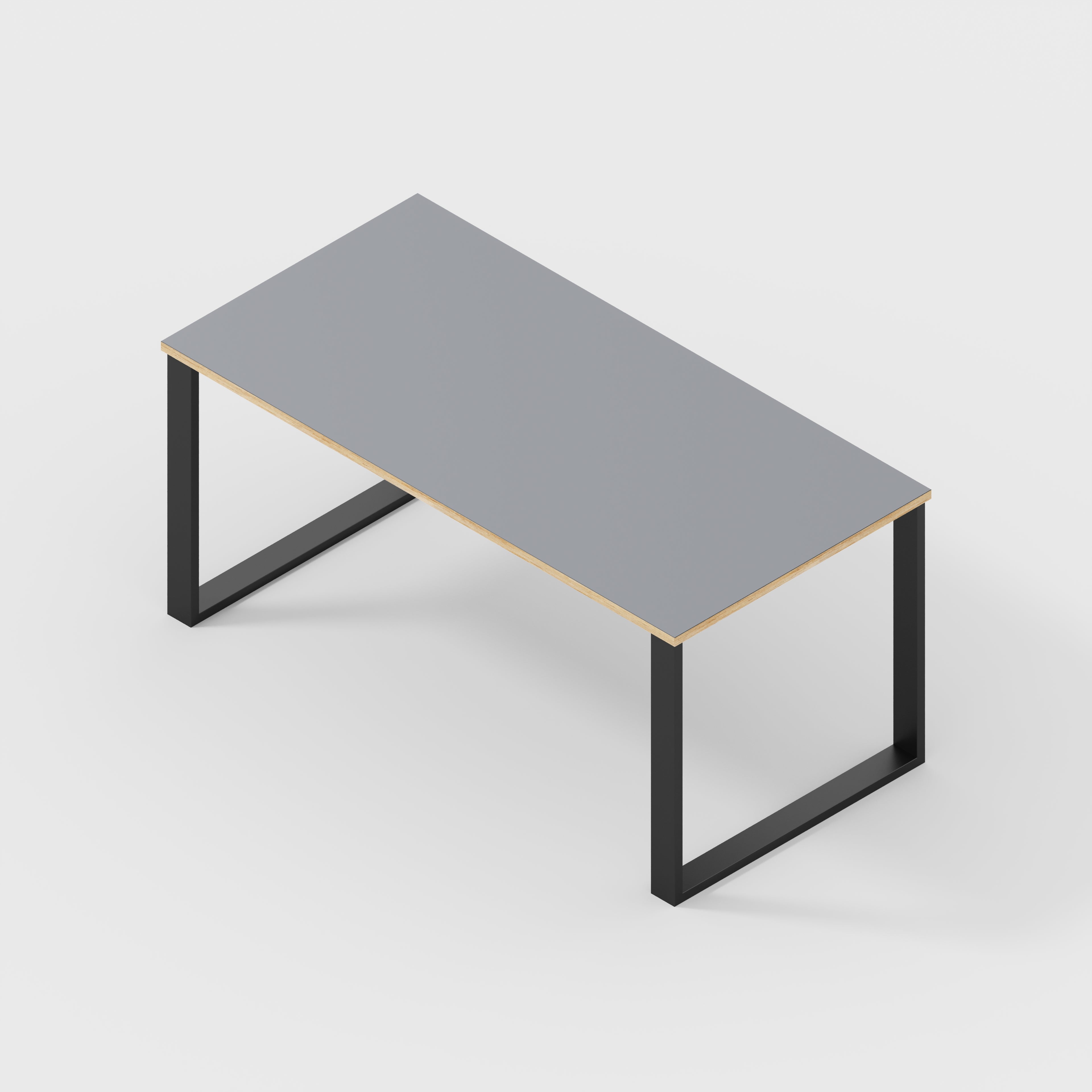 Table with Black Industrial Legs - Formica Tornado Grey - 1600(w) x 800(d)
