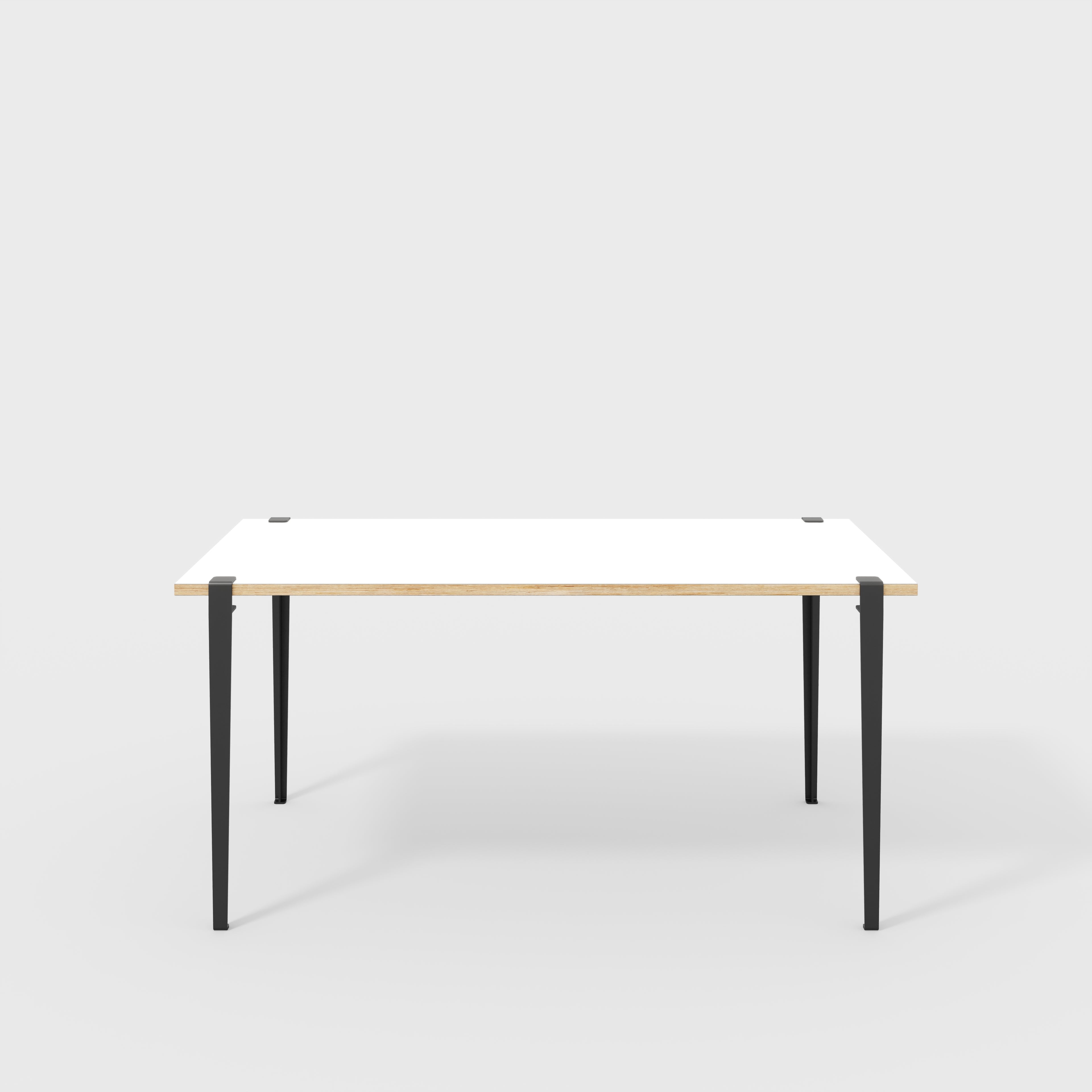 Table with Black Tiptoe Legs - Formica White - 1600(w) x 800(d) x 750(h)