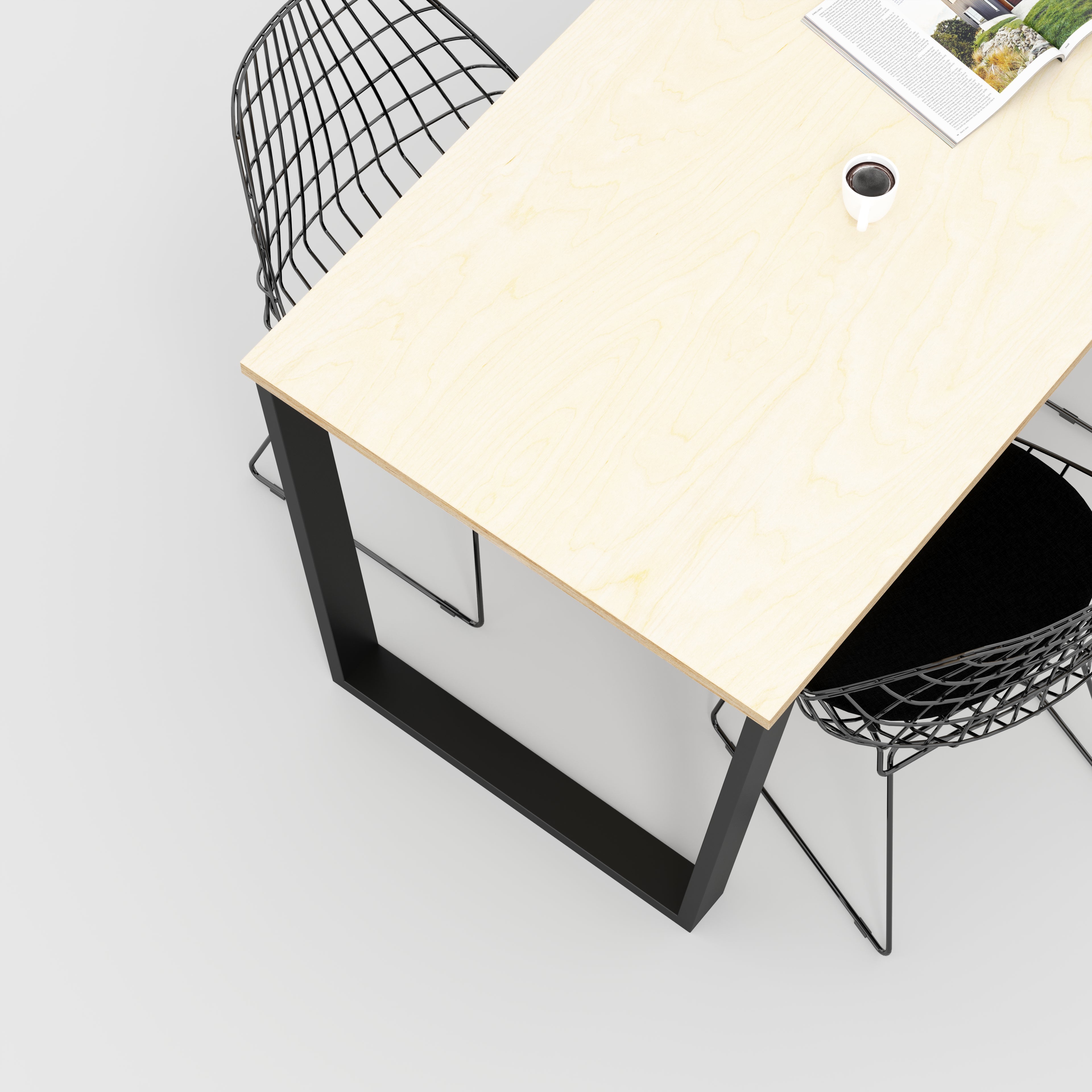 Custom Plywood Table with V-Frame Industrial Legs