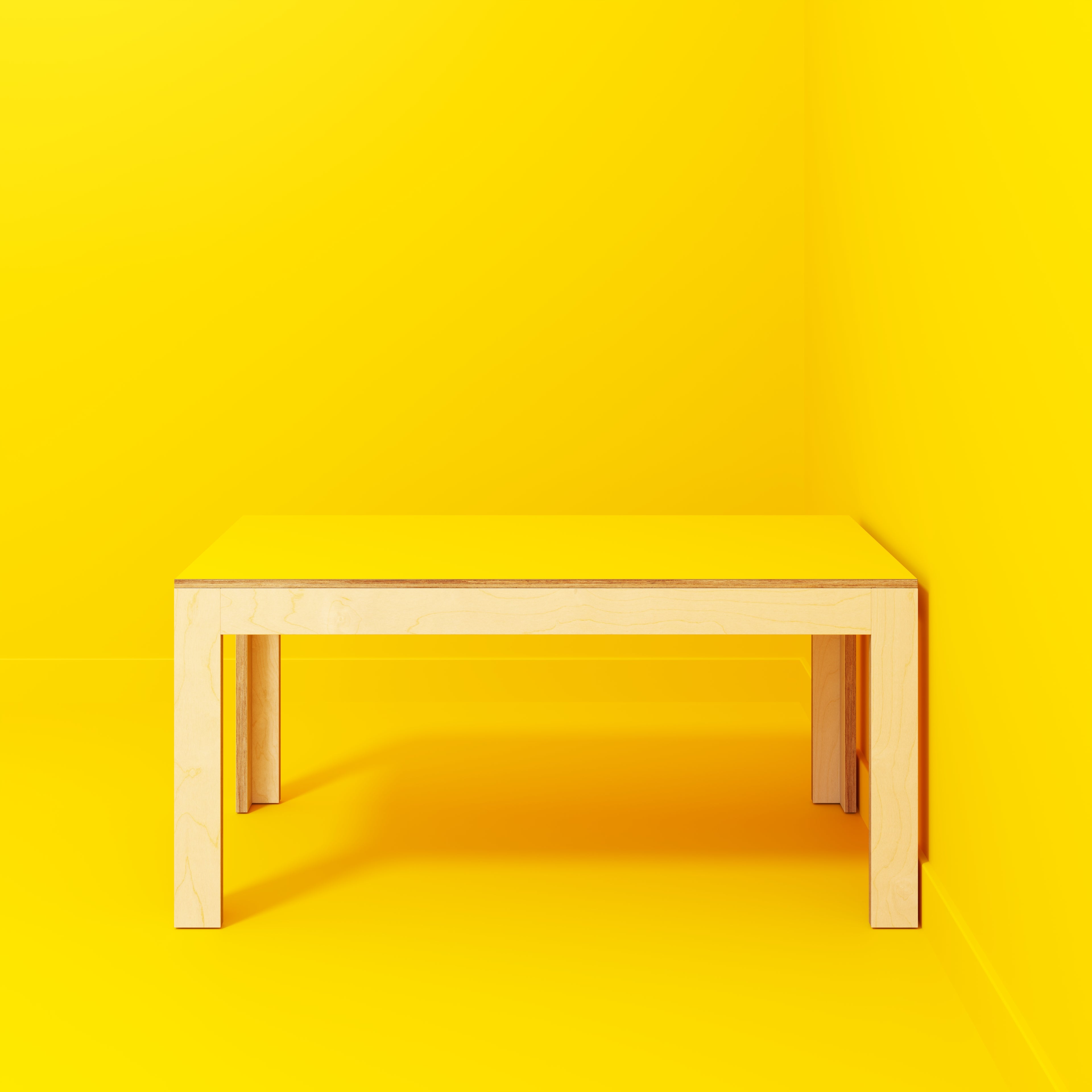 Table with Solid Frame - Formica Chrome Yellow - 1600(w) x 800(d) x 750(h)