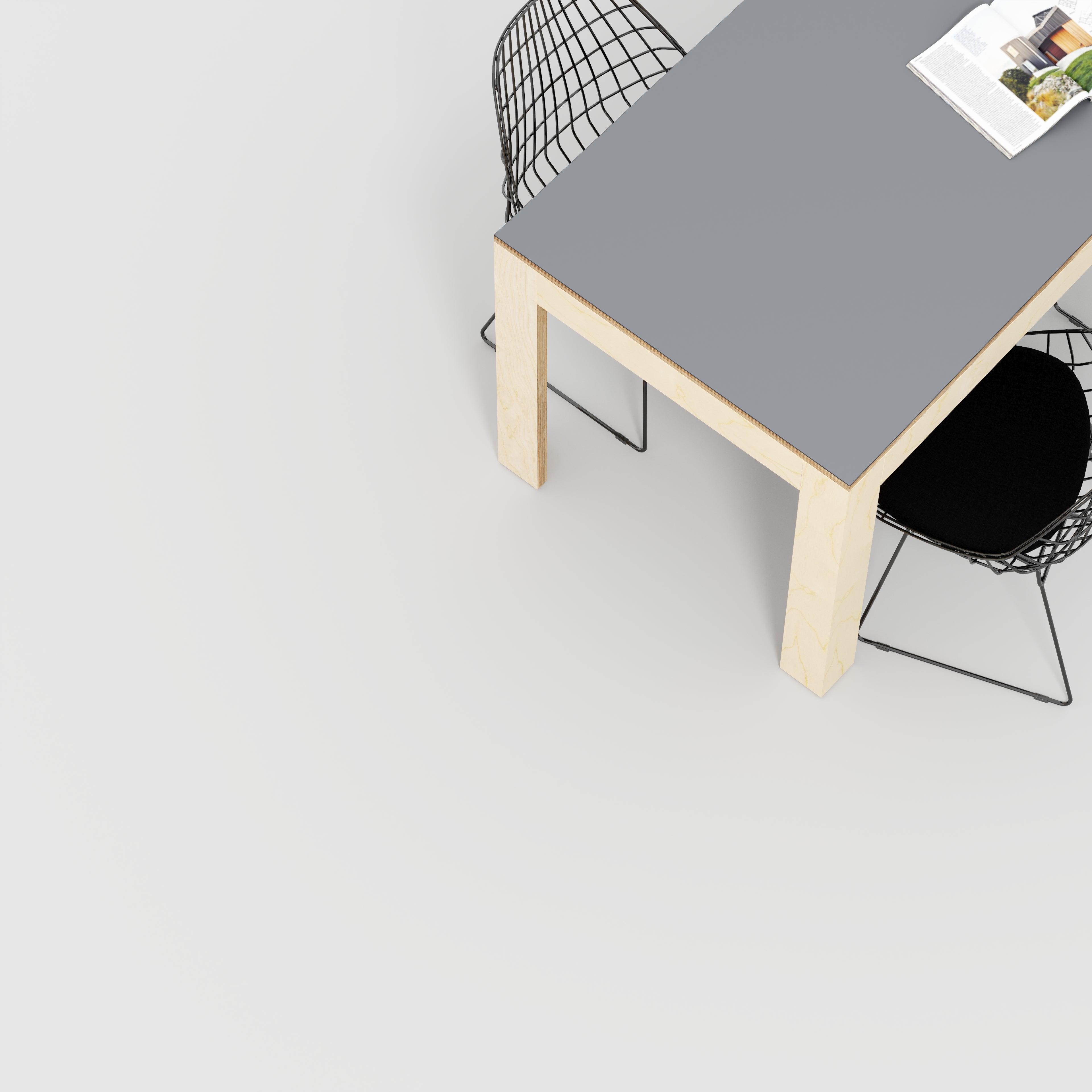 Table with Solid Frame - Formica Tornado Grey - 1600(w) x 800(d) x 750(h)