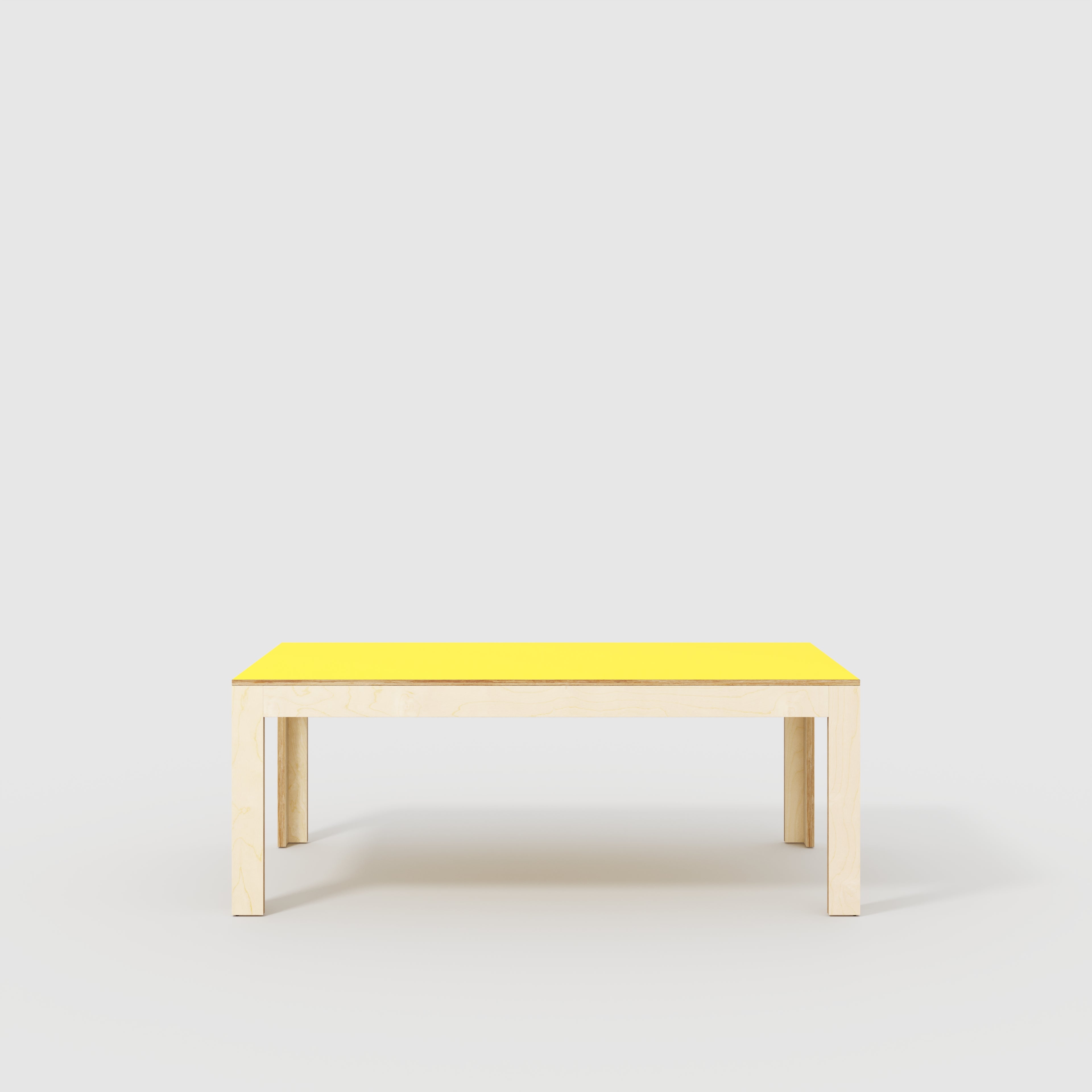 Table with Solid Frame - Formica Chrome Yellow - 2000(w) x 1000(d) x 750(h)