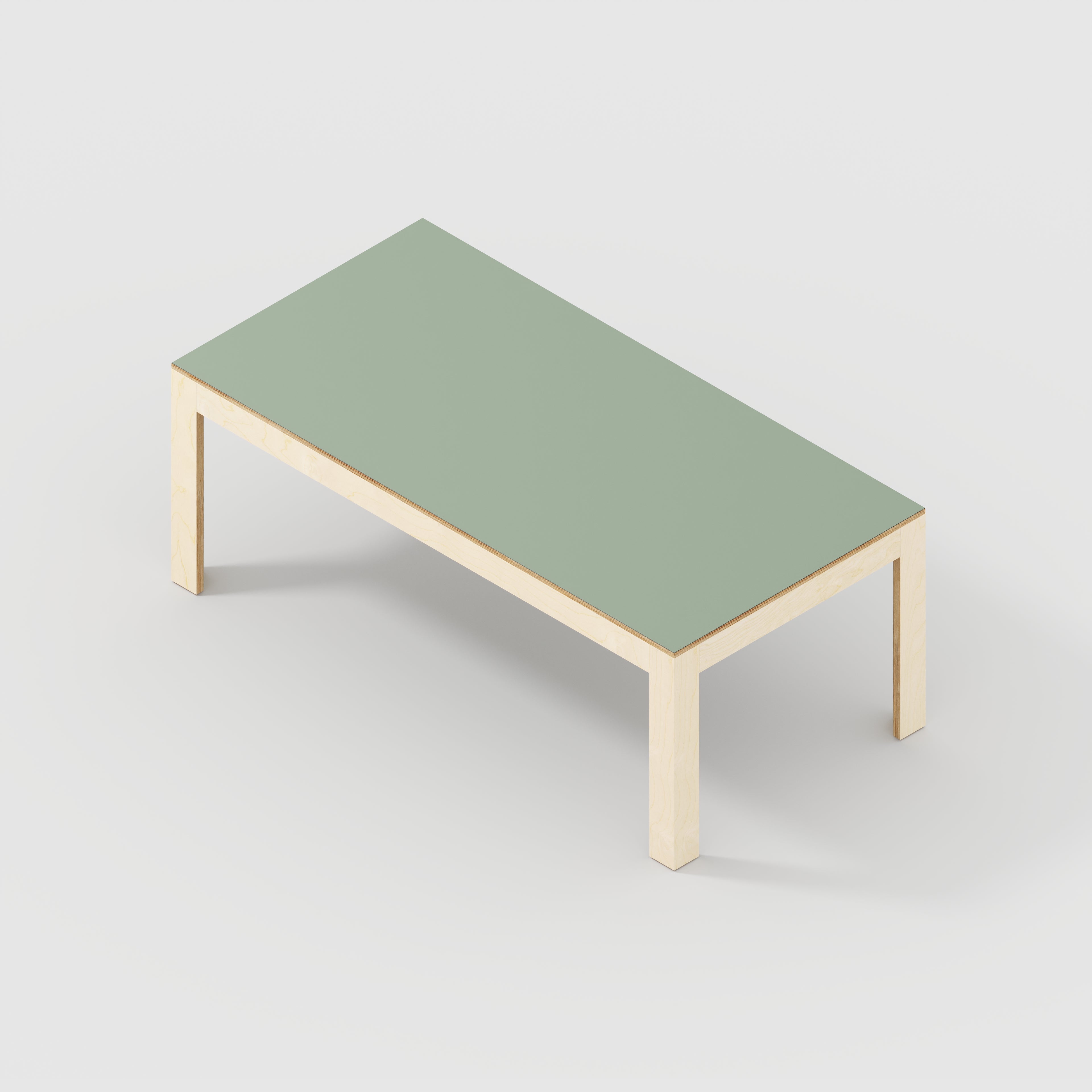 Table with Solid Frame - Formica Green Slate - 2000(w) x 1000(d) x 750(h)