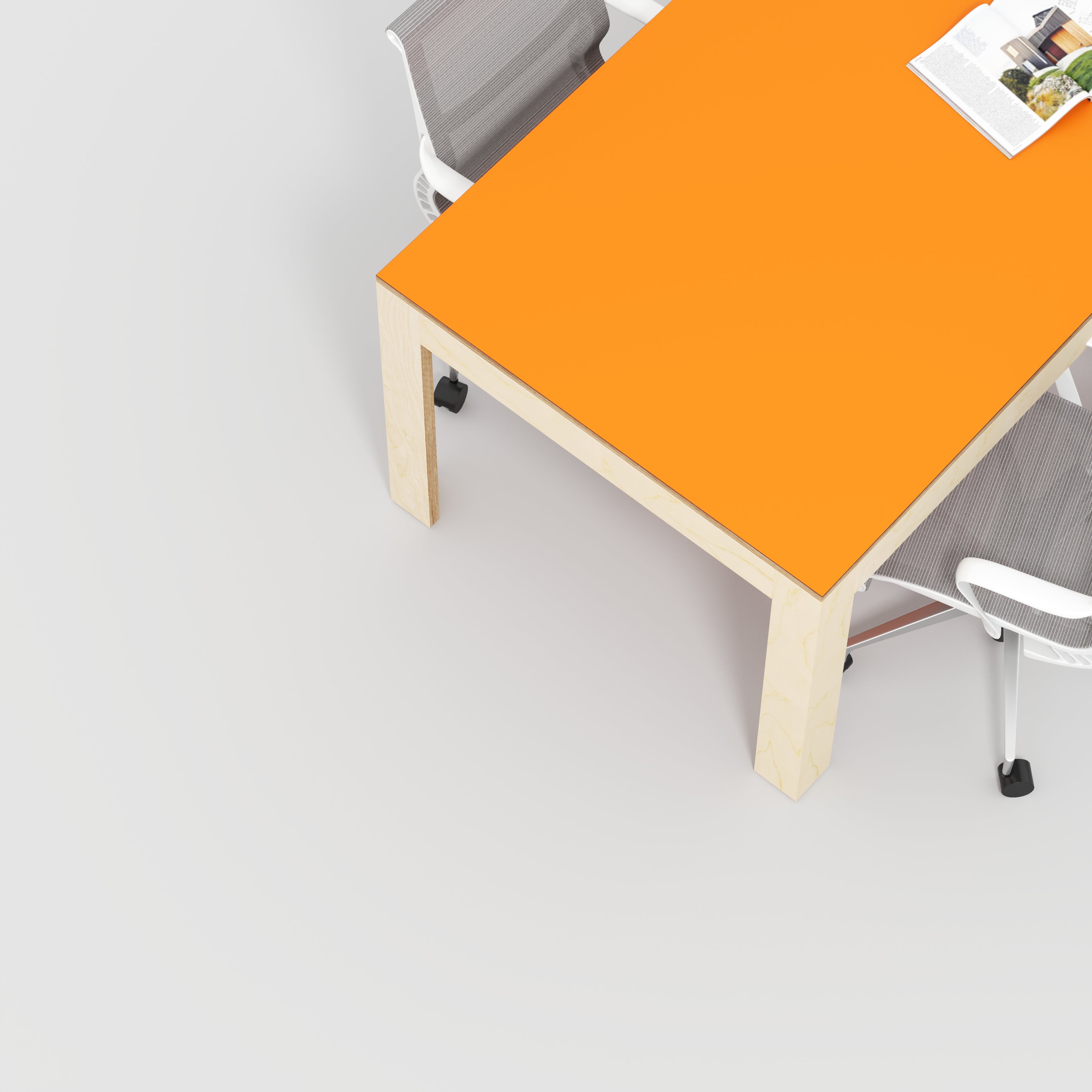 Table with Solid Frame - Formica Levante Orange - 2000(w) x 1000(d) x 750(h)