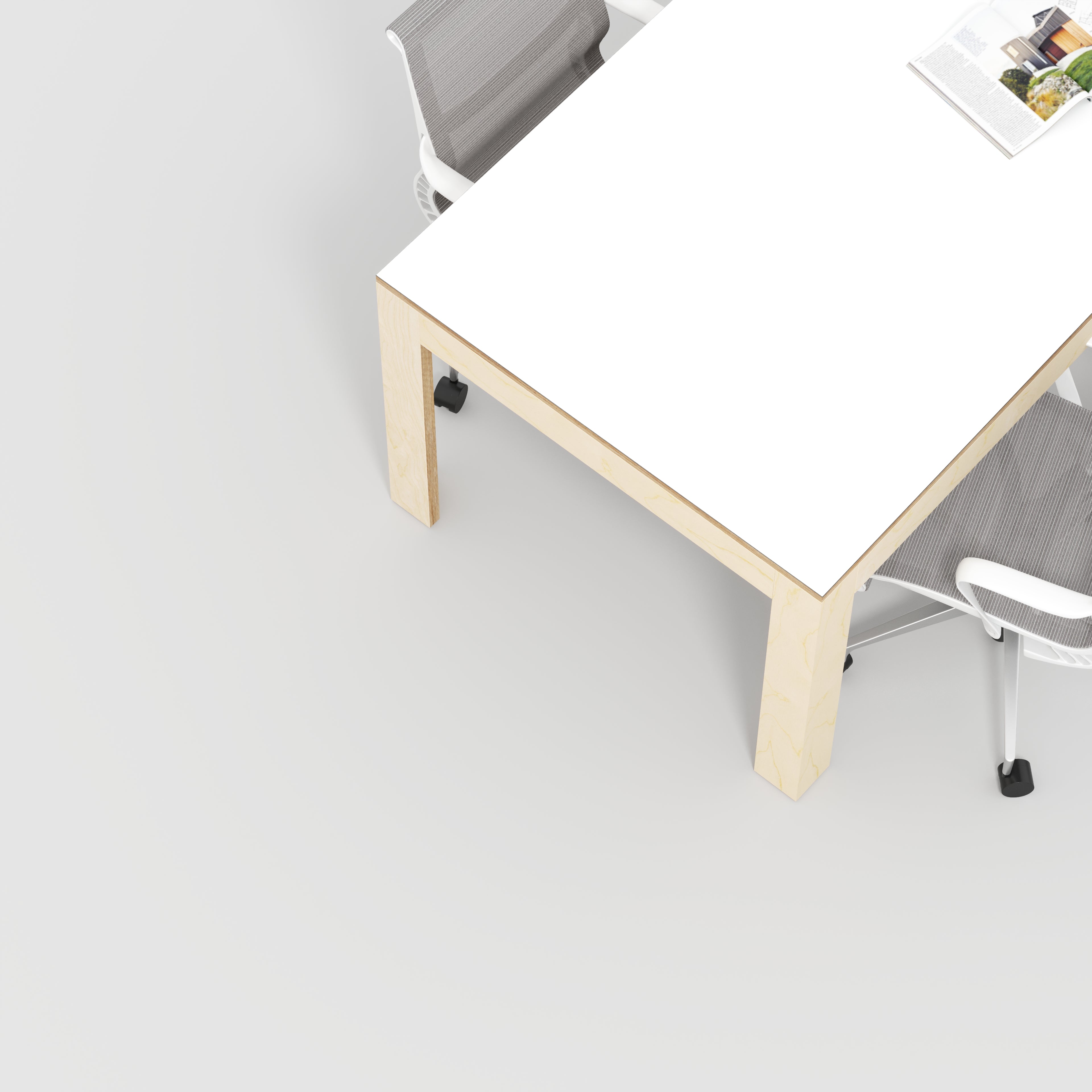 Table with Solid Frame - Formica White - 2000(w) x 1000(d) x 750(h)