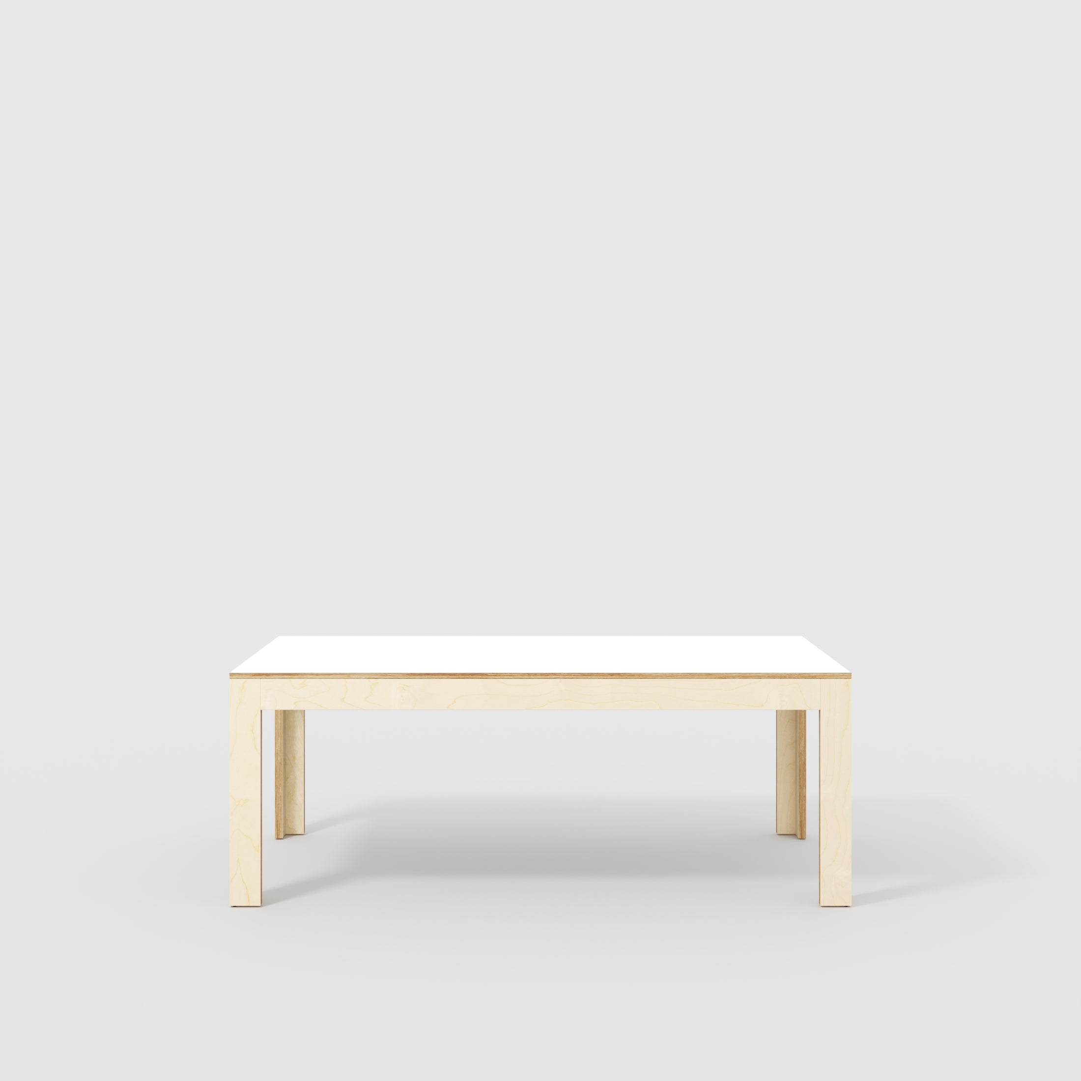 Plywood Table with Solid Frame - Formica White - 2000(w) x 1000(d) x 7