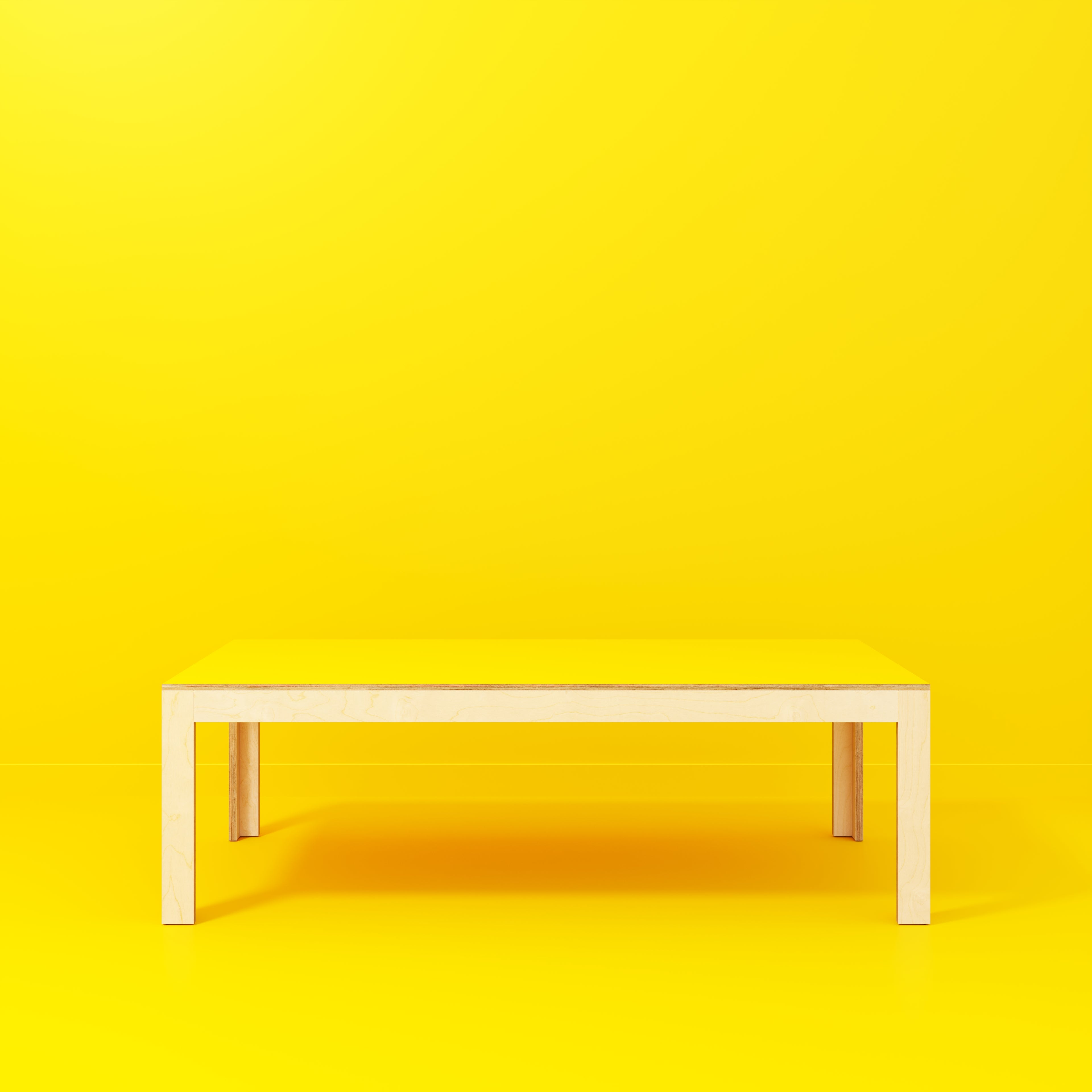 Table with Solid Frame - Formica Chrome Yellow - 2400(w) x 1200(d) x 750(h)