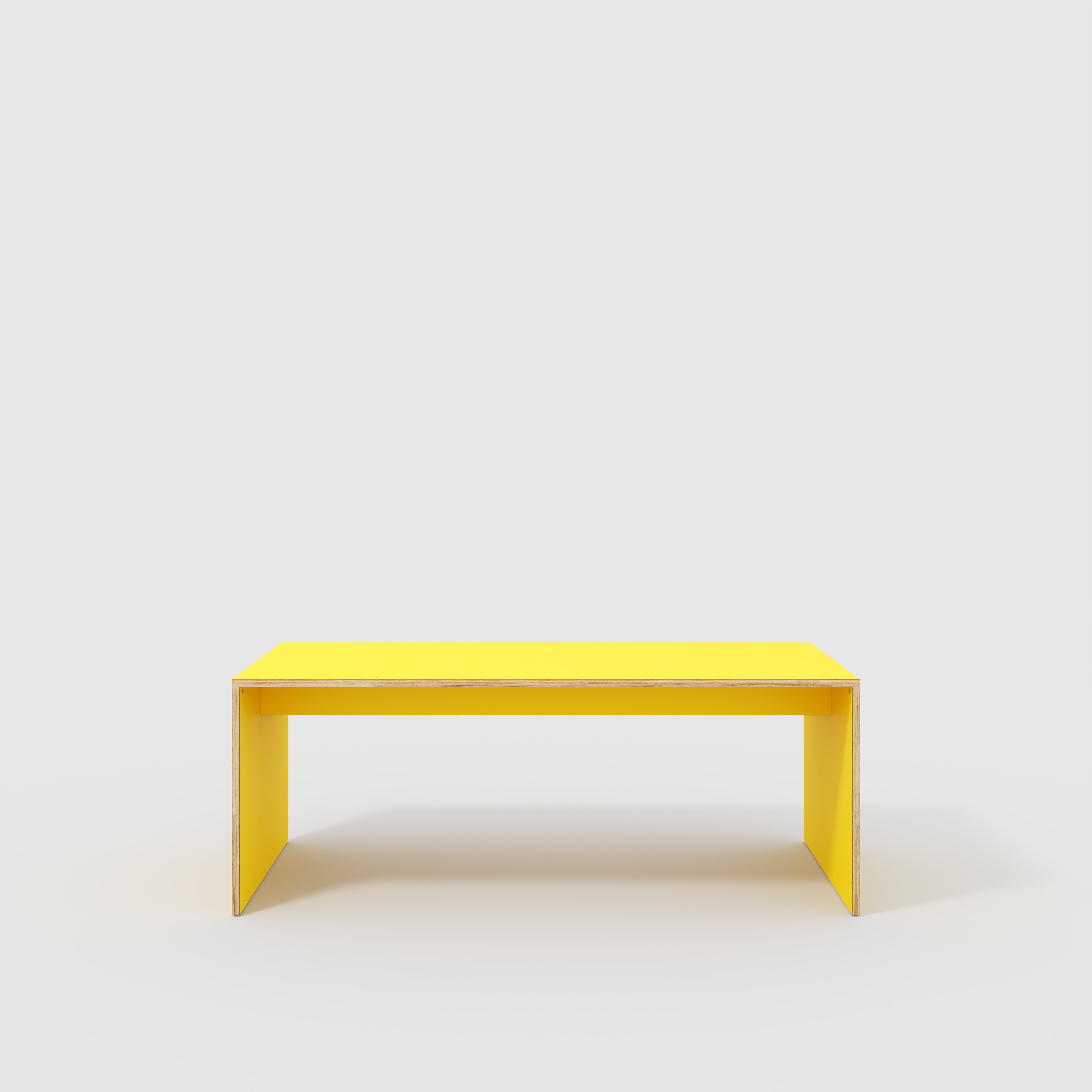 Table with Solid Sides - Formica Chrome Yellow - 2000(w) x 1000(d) x 750(h)