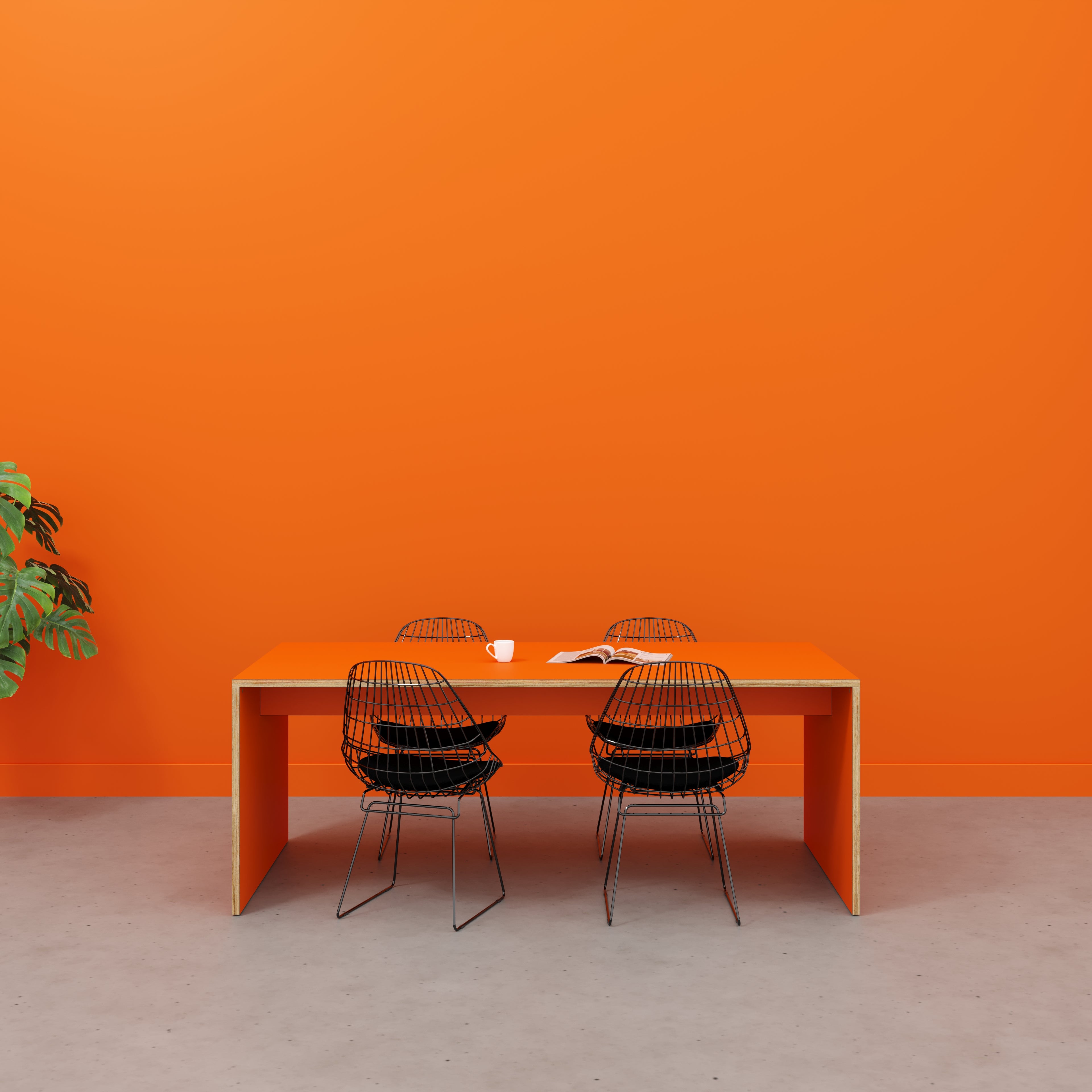 Table with Solid Sides - Formica Levante Orange - 2000(w) x 1000(d) x 750(h)