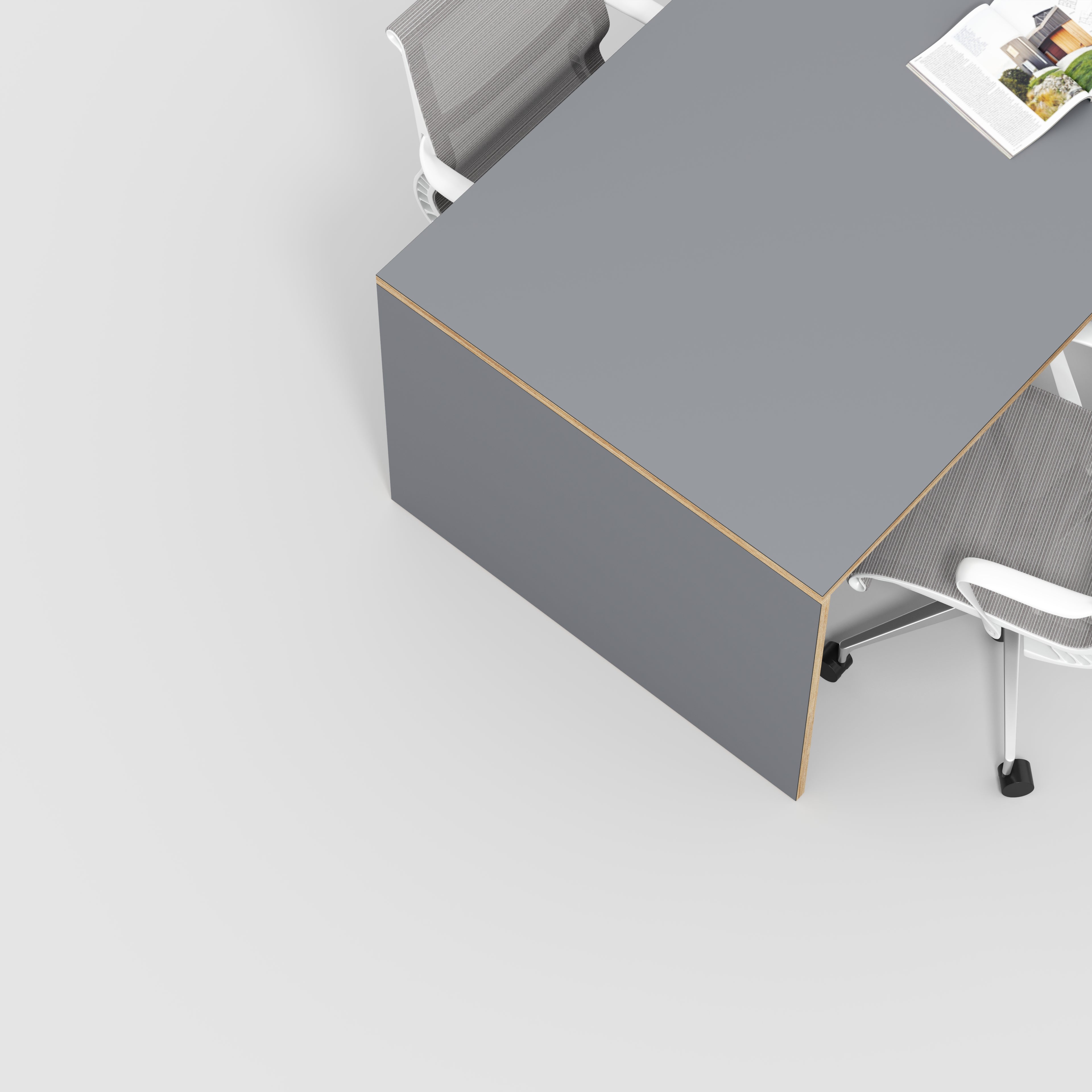 Table with Solid Sides - Formica Tornado Grey - 2000(w) x 1000(d) x 750(h)