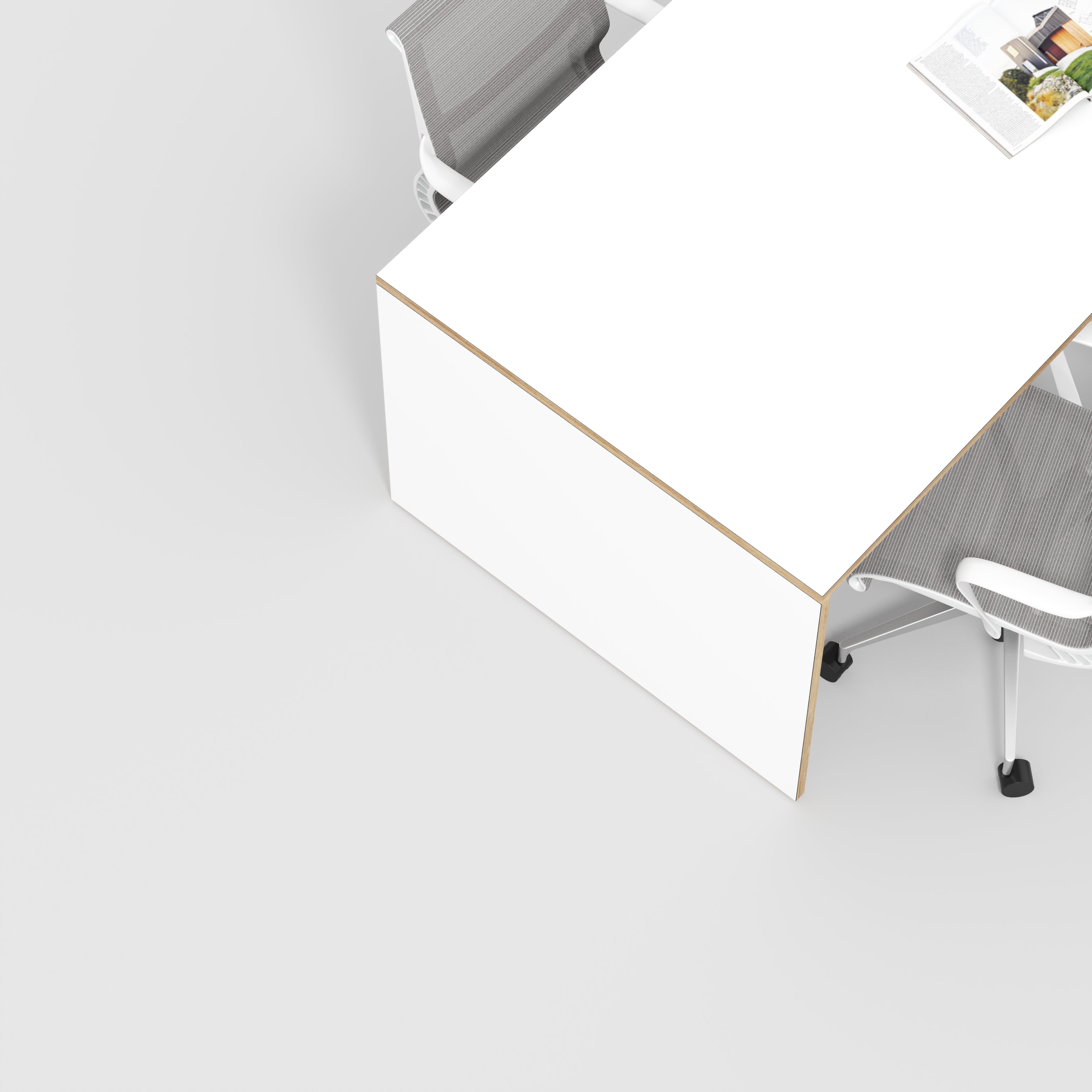 Table with Solid Sides - Formica White - 2000(w) x 1000(d) x 750(h)