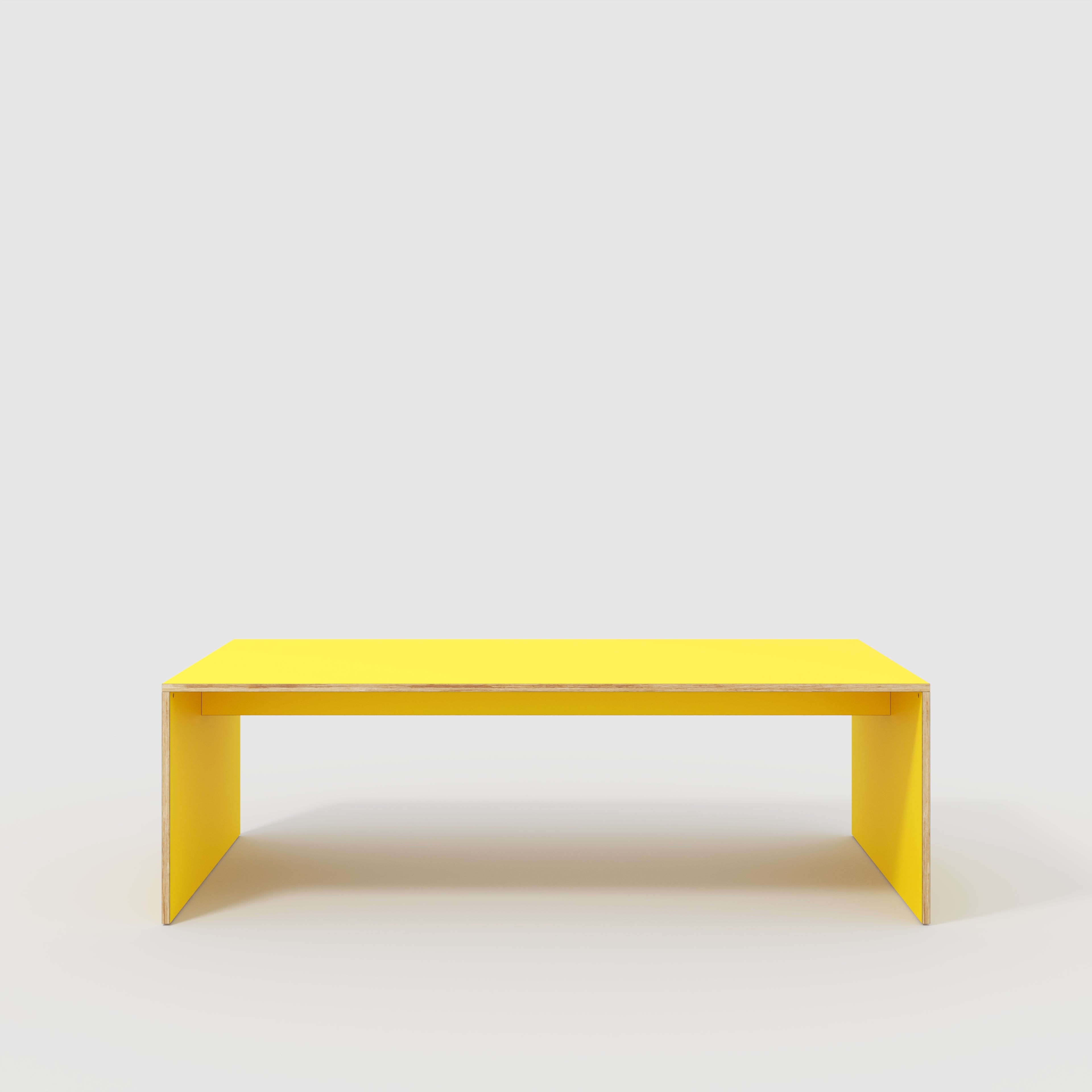 Table with Solid Sides - Formica Chrome Yellow - 2400(w) x 1200(d) x 750(h)
